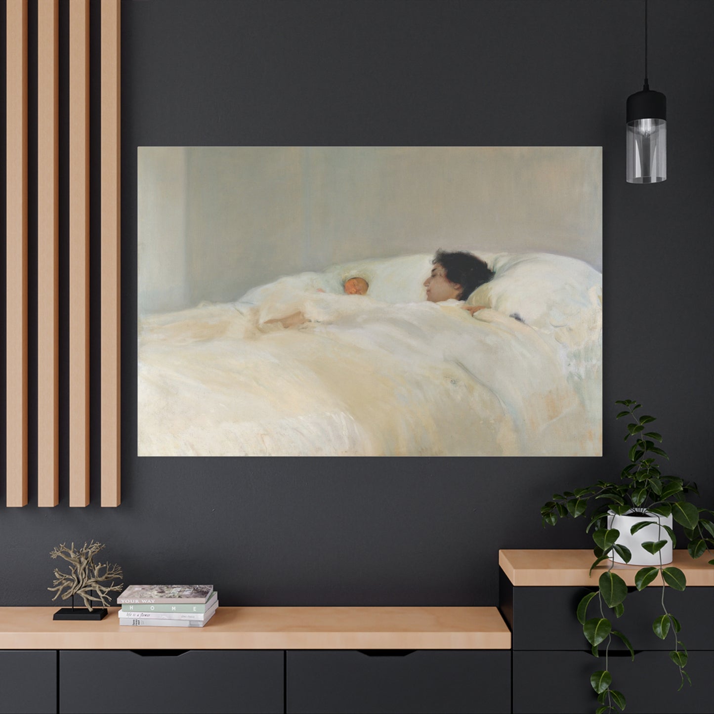 Mother by Joaquin Sorolla y Bastida Art Canvas Print — Serene Nursery Wall Decor