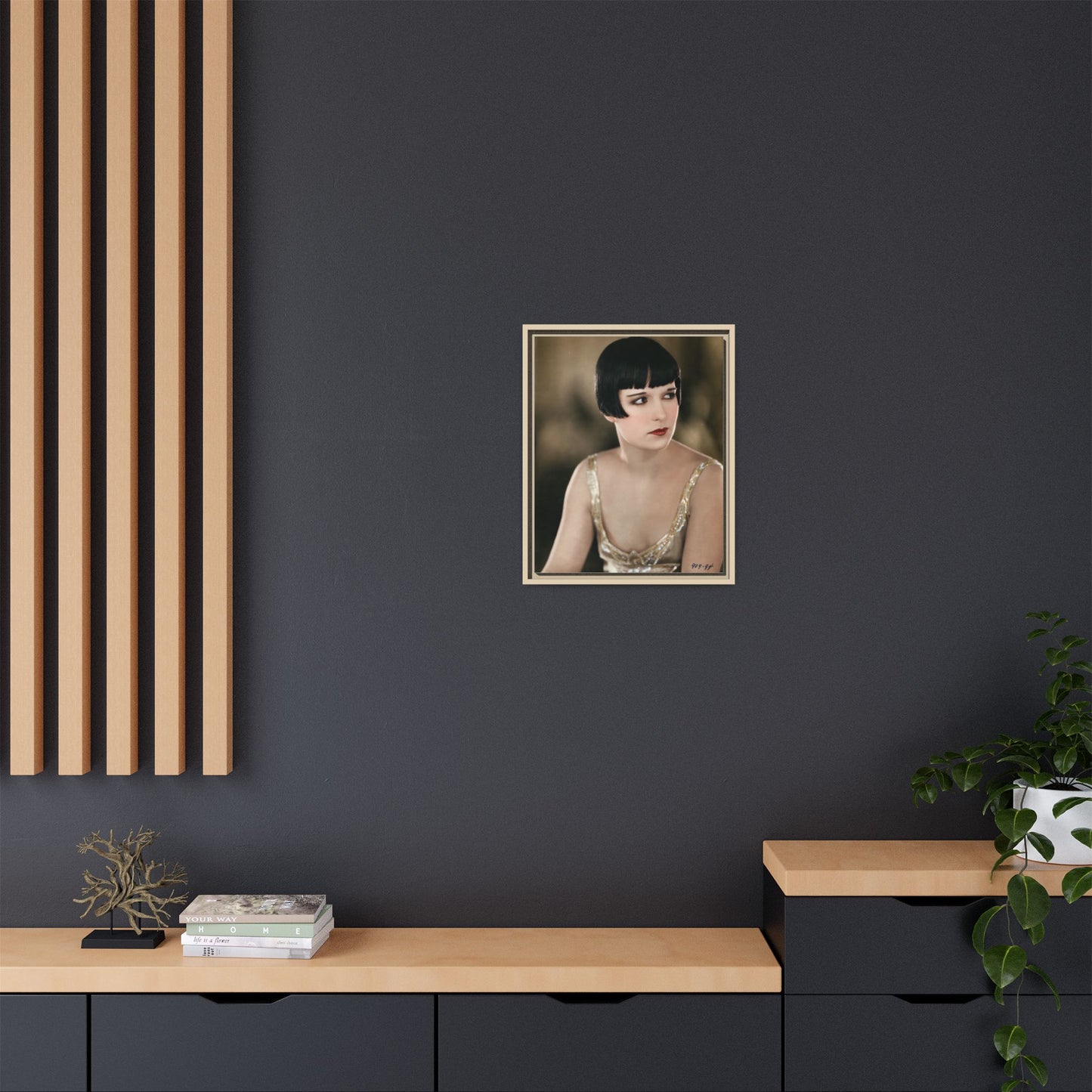Vintage Louise Brooks Portrait Matte Canvas Framed Wall Art