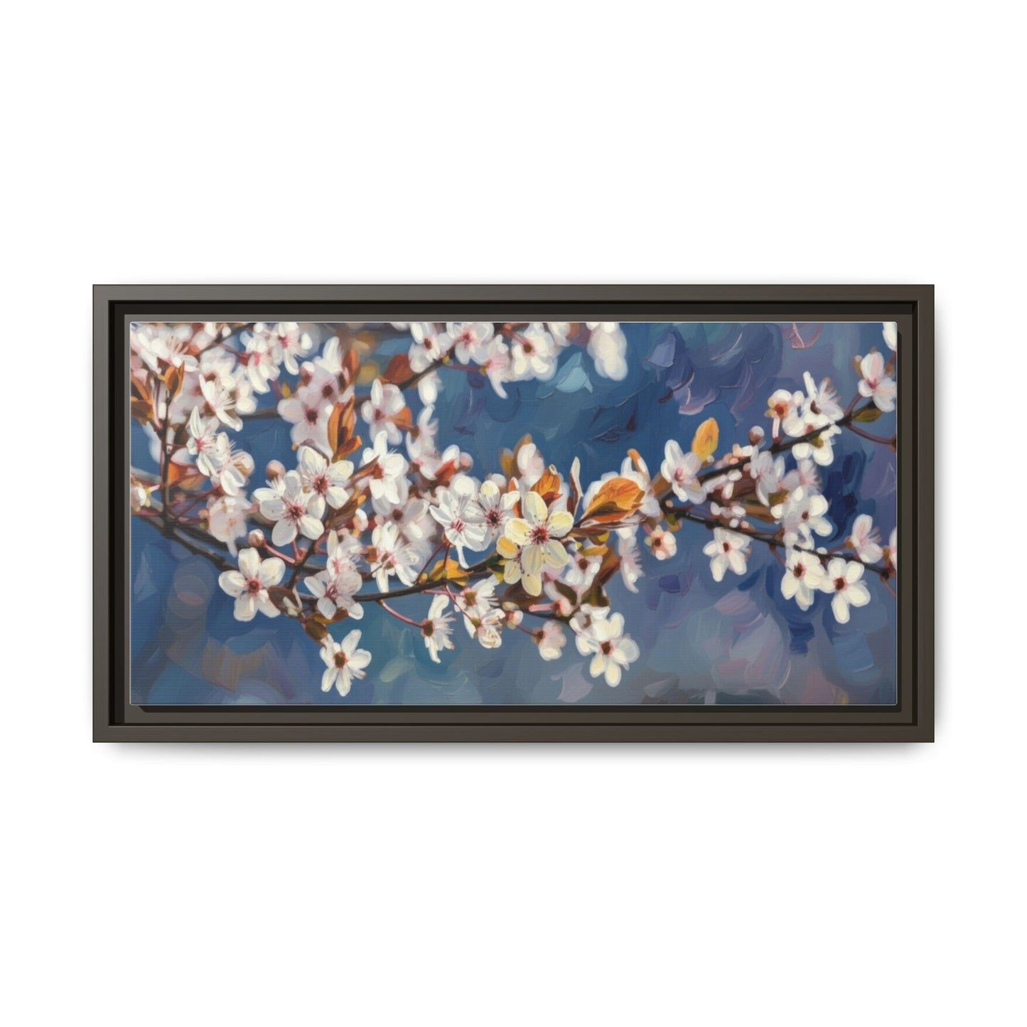 Framed Matte Canvas Print — Cherry Blossom Branch Wall Art