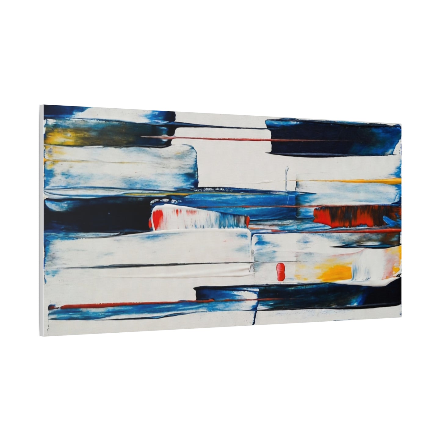 Abstract Blue Brushstroke Canvas Wall Art — Modern Stretched Matte Canvas