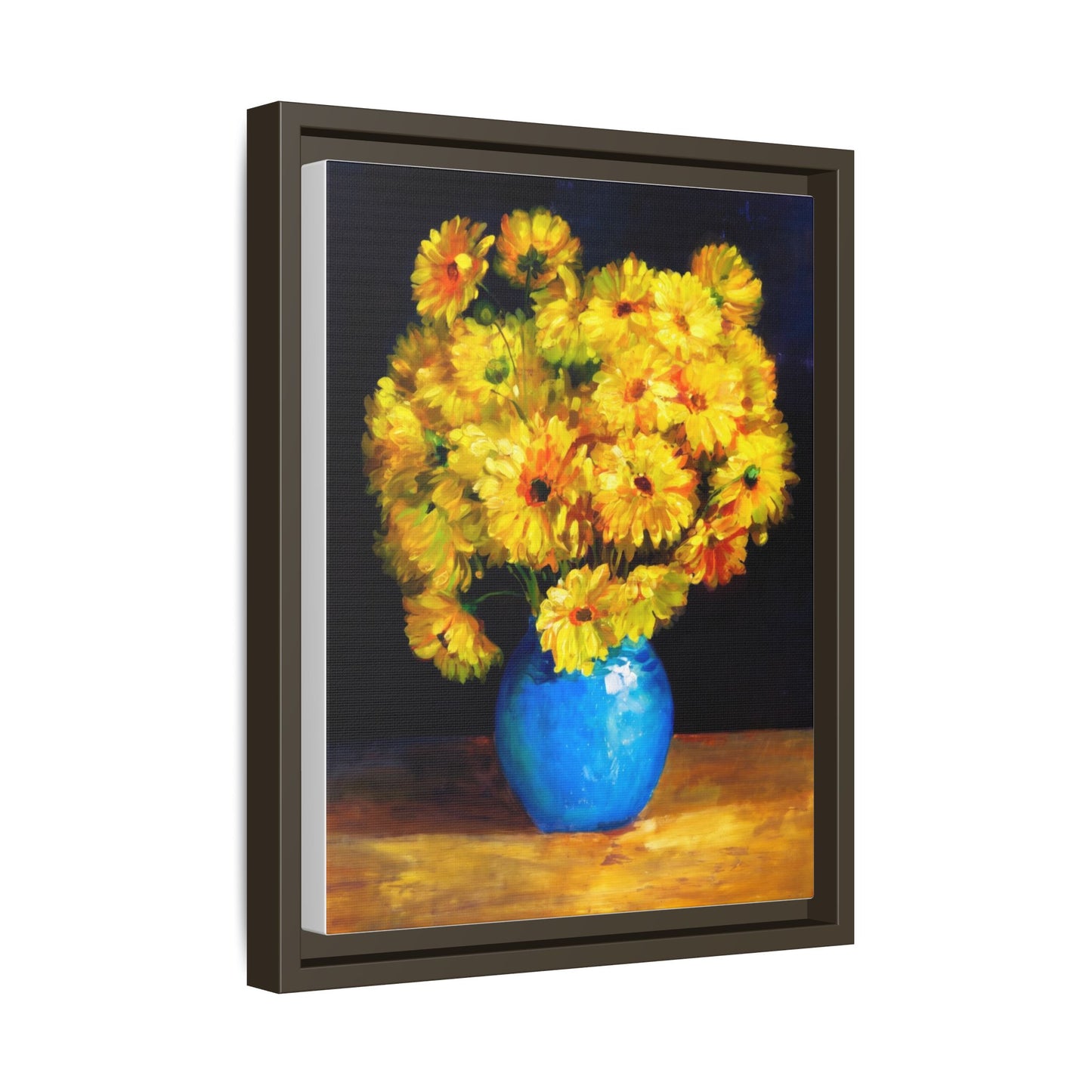 Yellow Daisy Bouquet Matte Canvas Framed Wall Art