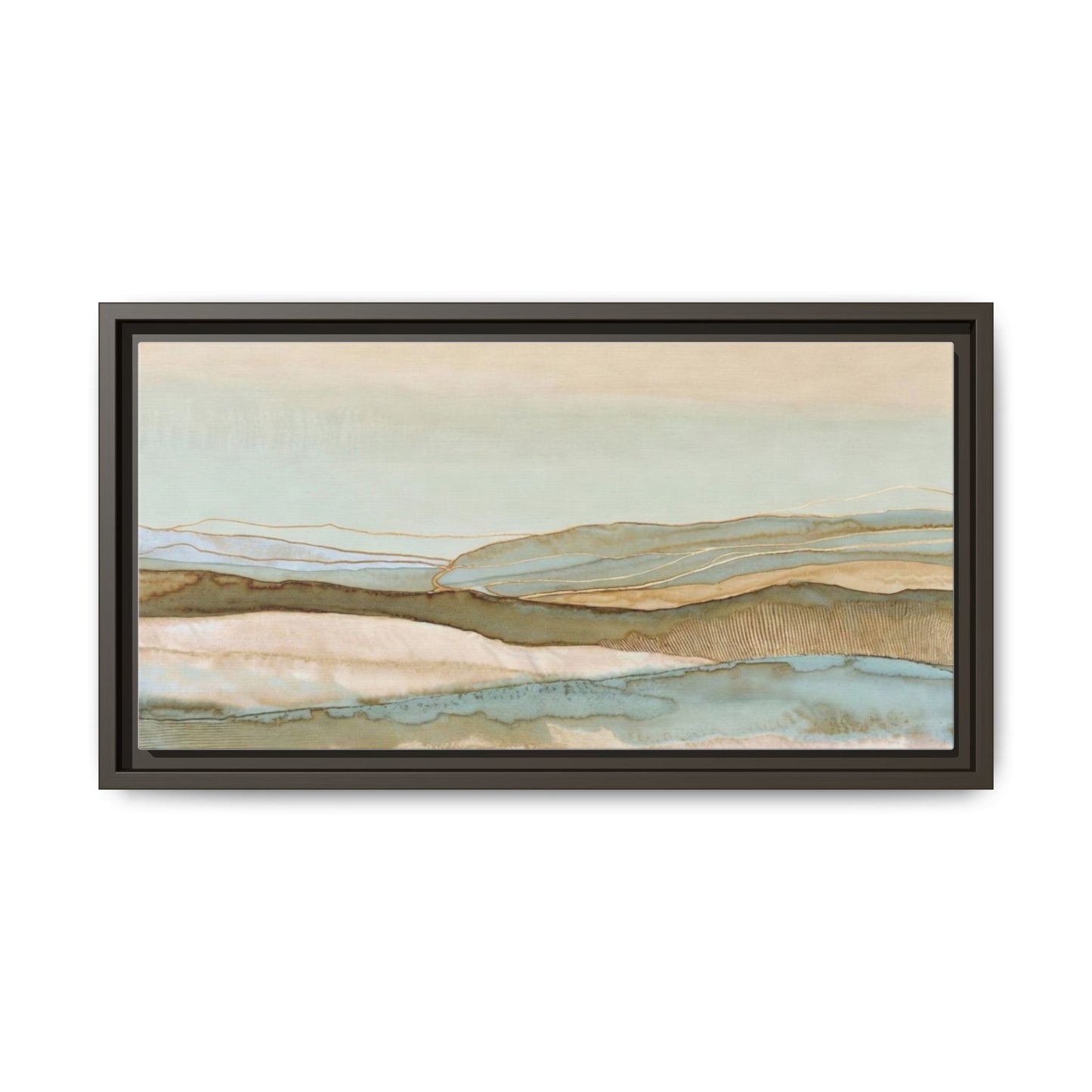 Framed Matte Canvas Coastal Abstract Landscape Wall Art