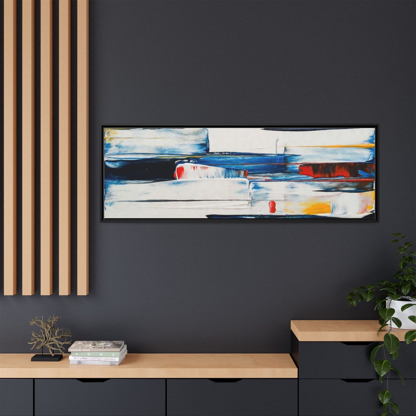 Abstract Coastal Brushstrokes Framed Canvas Print