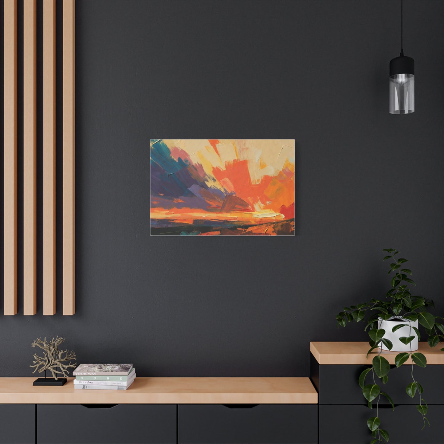 Abstract Sunset Landscape Canvas Print — Matte Stretched Wall Art