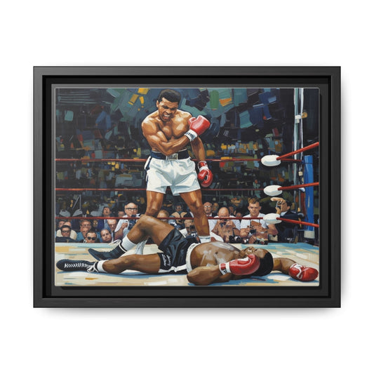 Framed Boxing Ring Canvas Print — Muhammad Ali Iconic Knockout Sport Art