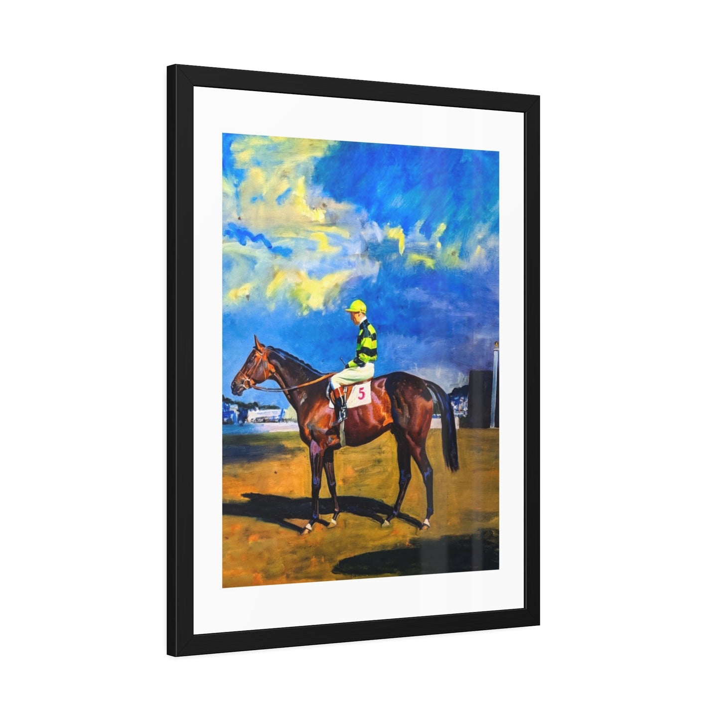 Framed Poster — Vintage Racehorse Jockey Art Print