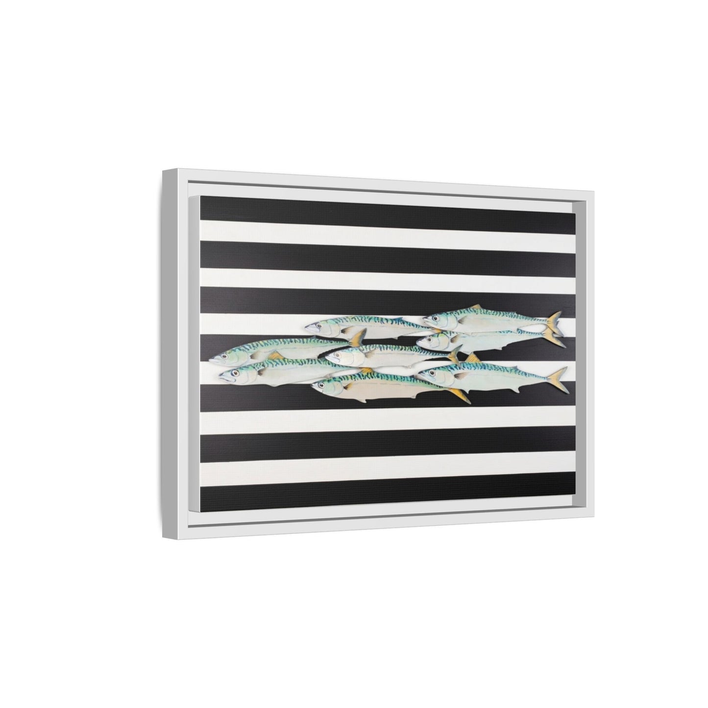 Striped Mackerel Canvas Print — Framed Matte Fish Wall Art