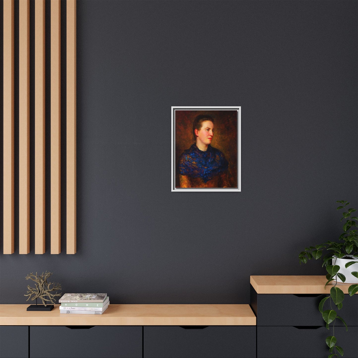 Framed Matte Canvas Portrait Print — Classic Victorian Woman Wall Art