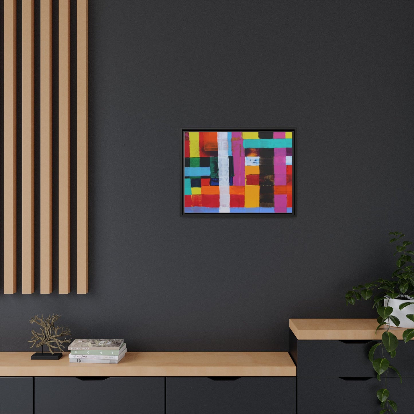 Farbfeld Malerei (Acryl) by Unknown Artist Matte Framed Canvas Wall Art Print