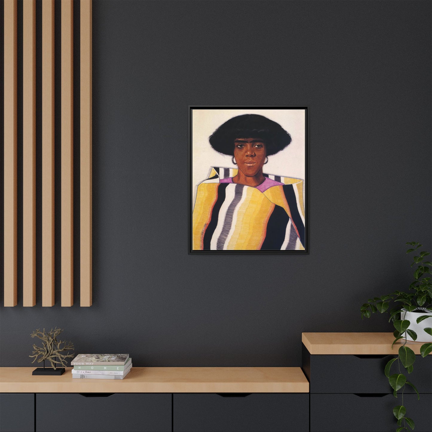 Portrait of an African American Woman by Winold Reiss Framed Matte Canvas Portrait