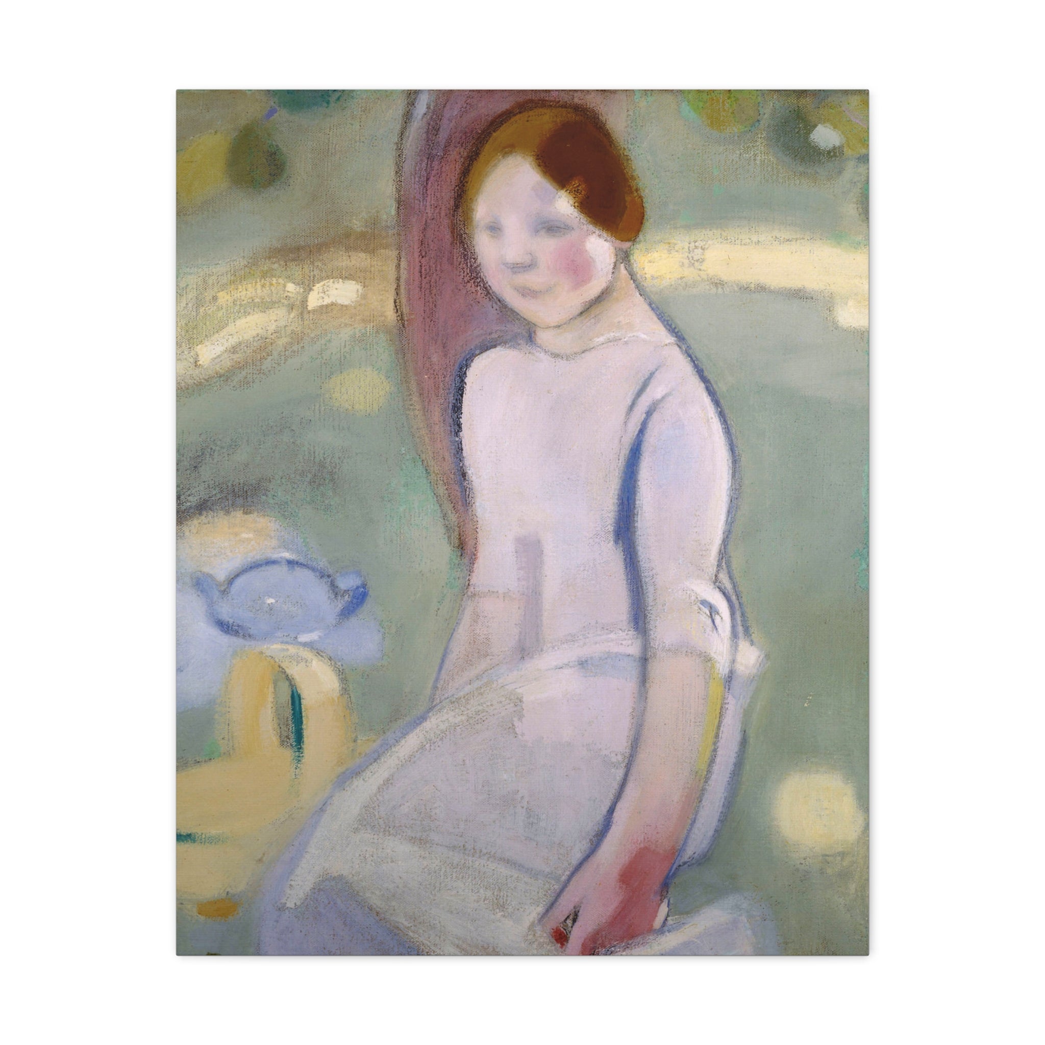Under the Linden by Helene Schjerfbeck Soft Pastel Portrait Matte Canvas Wall Art Print