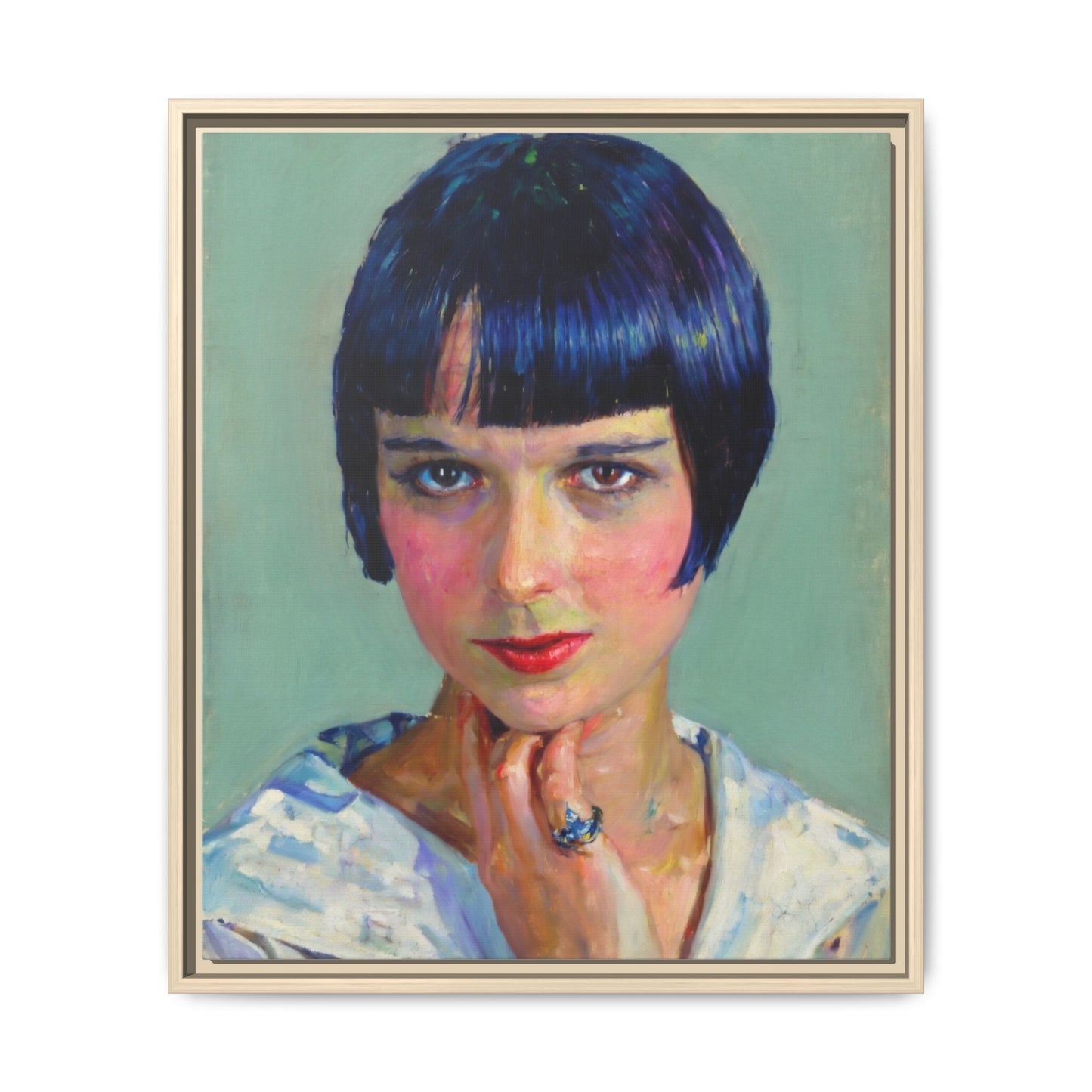 Framed Matte Canvas Portrait Print — Vintage Flapper Woman