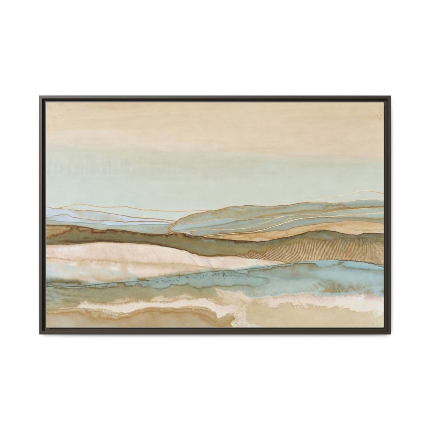 Framed Matte Canvas Coastal Abstract Landscape Wall Art