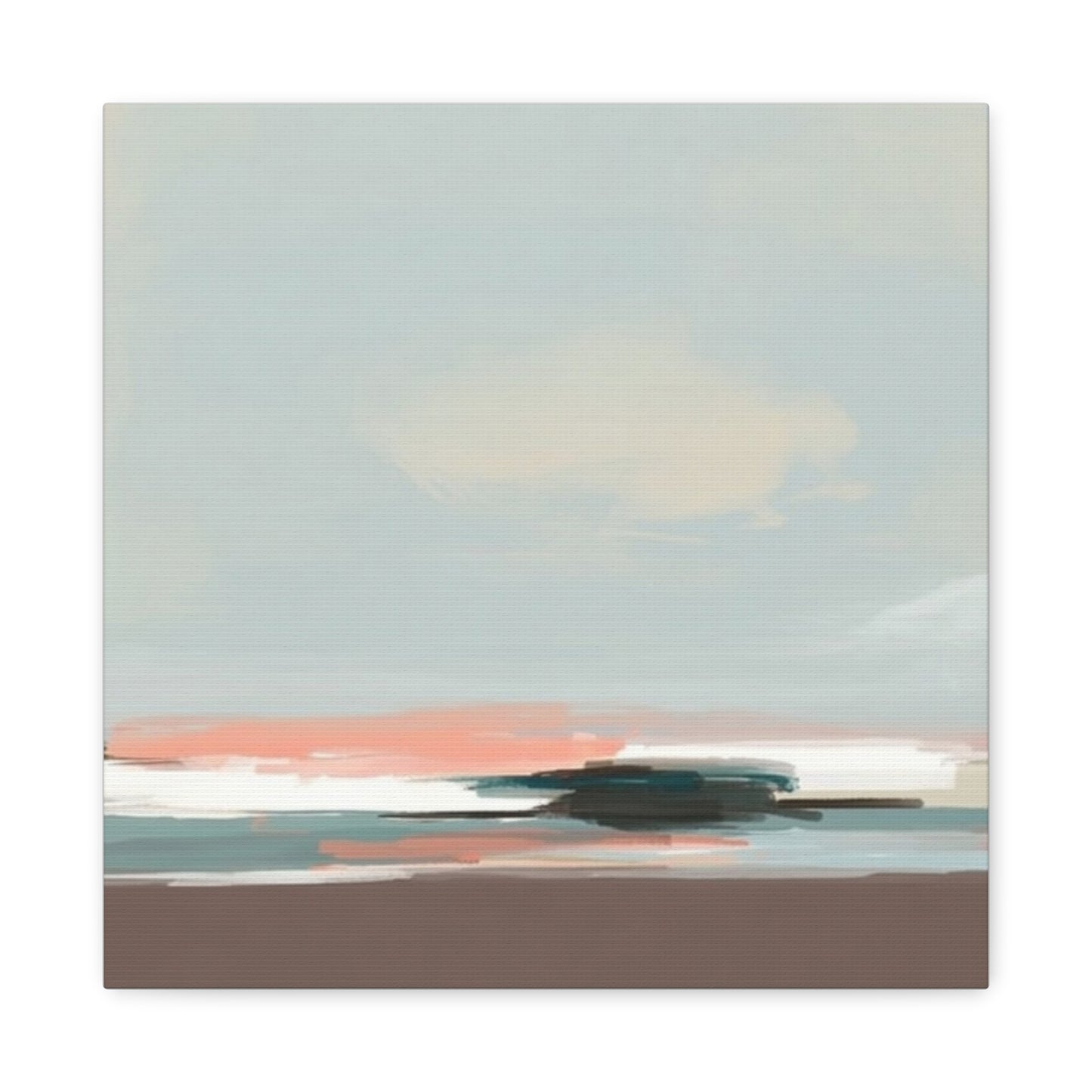 Coastal Abstract Canvas Art – Soft Pastel Seascape Matte Stretched Canvas