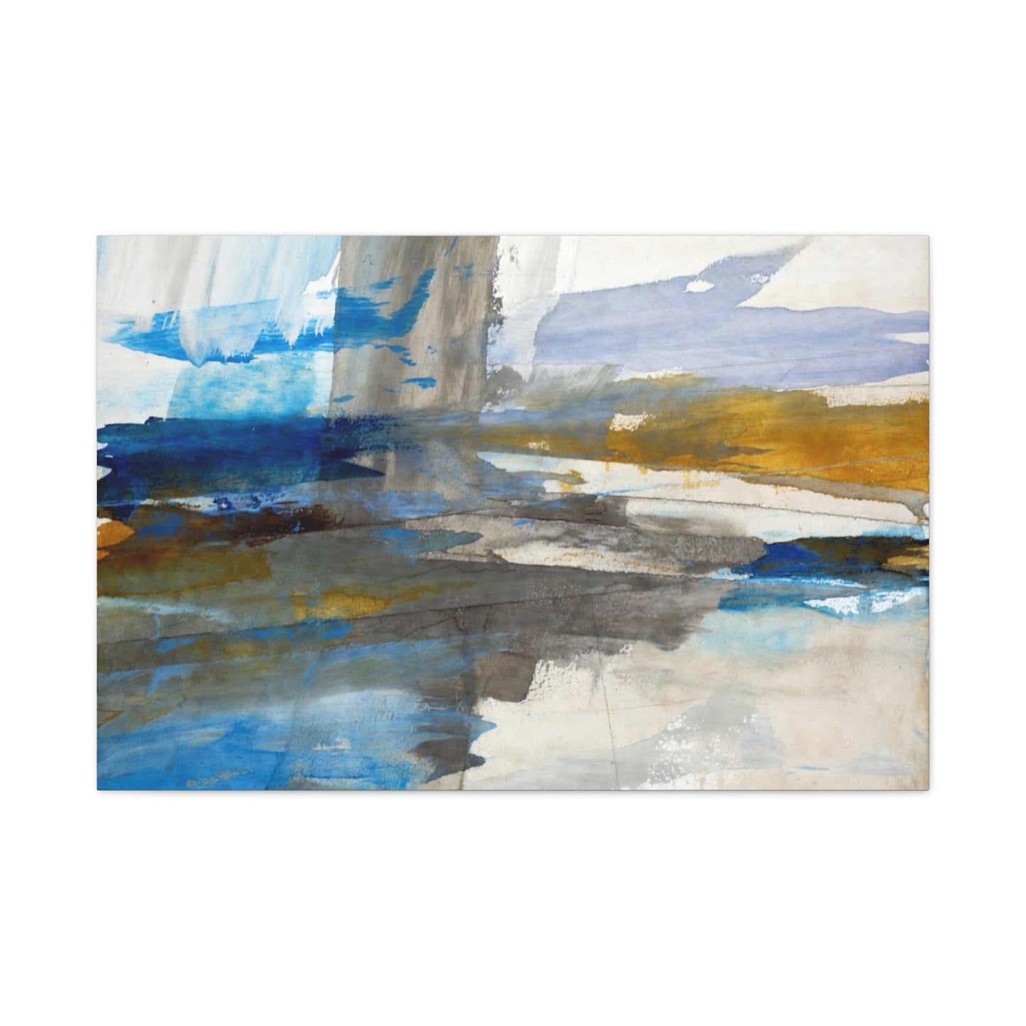 Abstract Coastal Blue Matte Canvas Print — Stretched 1.25" Wall Art