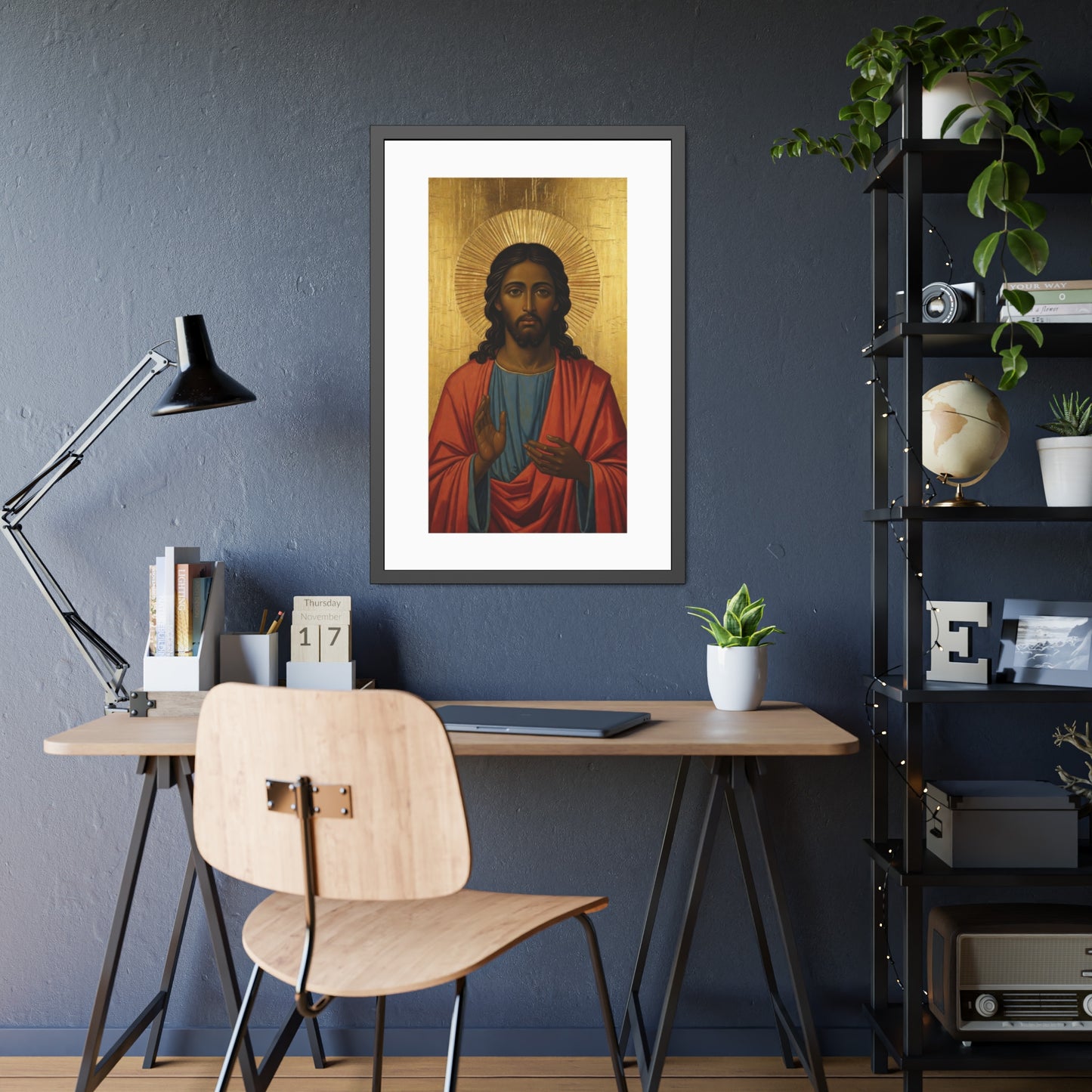 Religious Art Poster — Icon of Christ Framed Paper Print