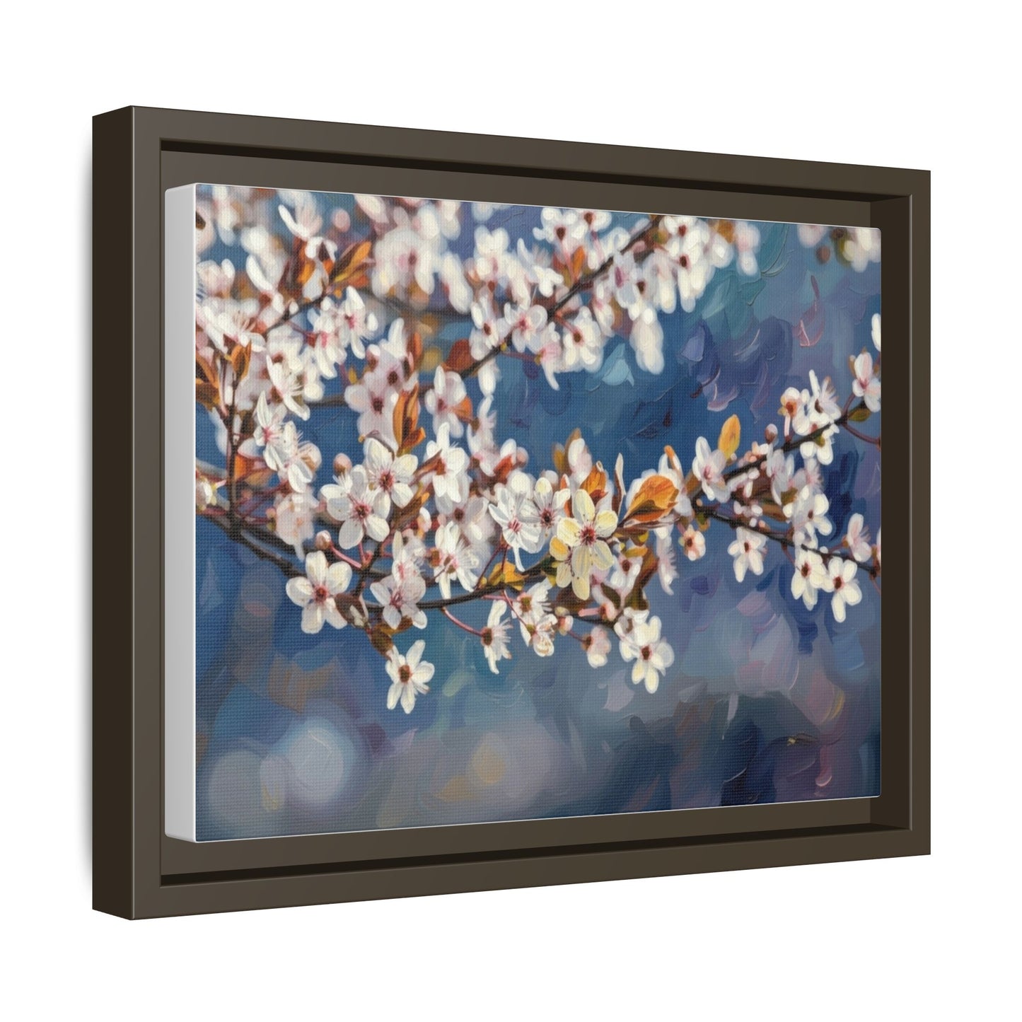 Framed Matte Canvas Print — Cherry Blossom Branch Wall Art