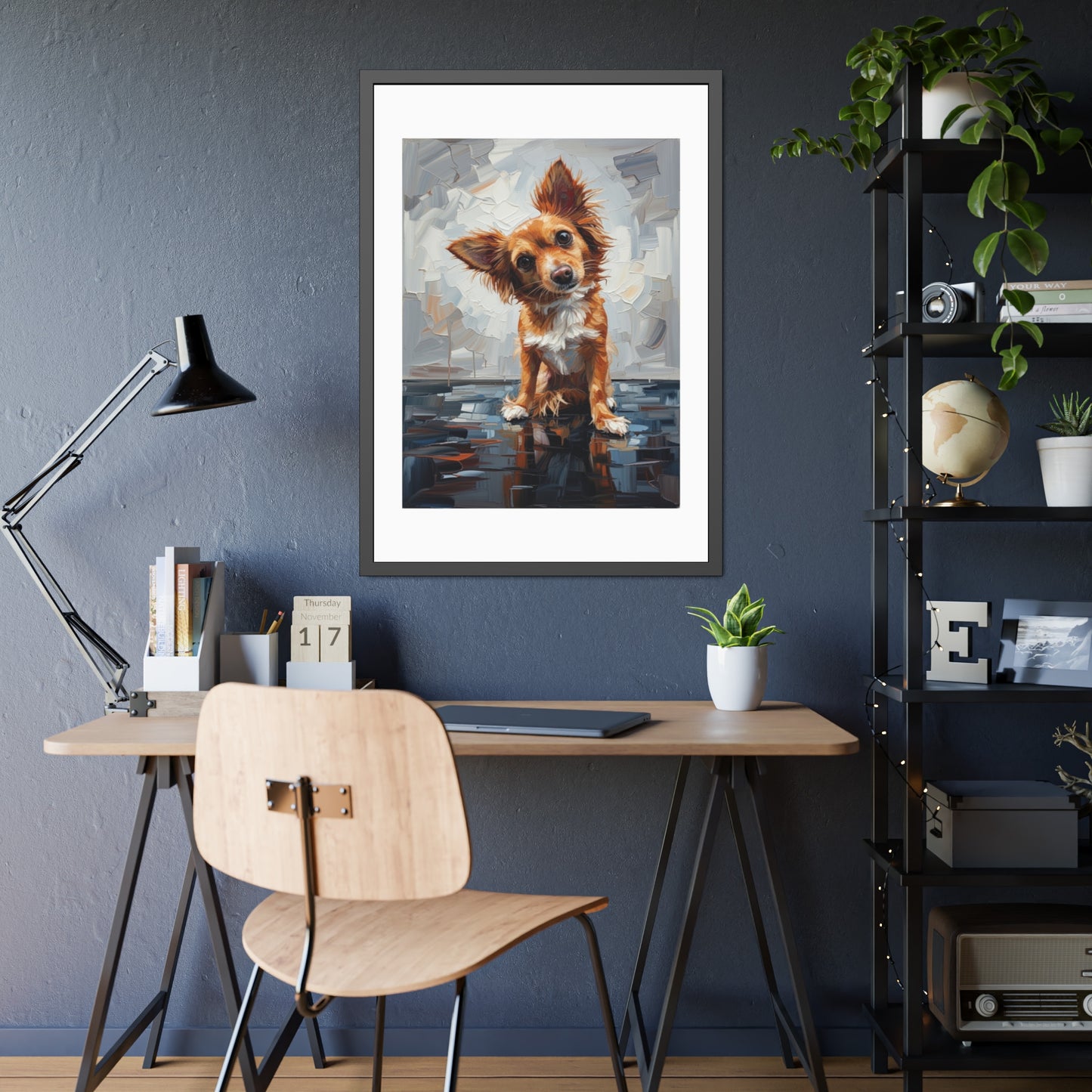 Dog Portrait Framed Poster — Cute Puppy Wall Art