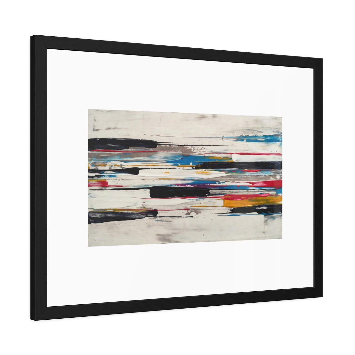 Abstract Color Stripe Framed Poster - Modern Minimalist Wall Art