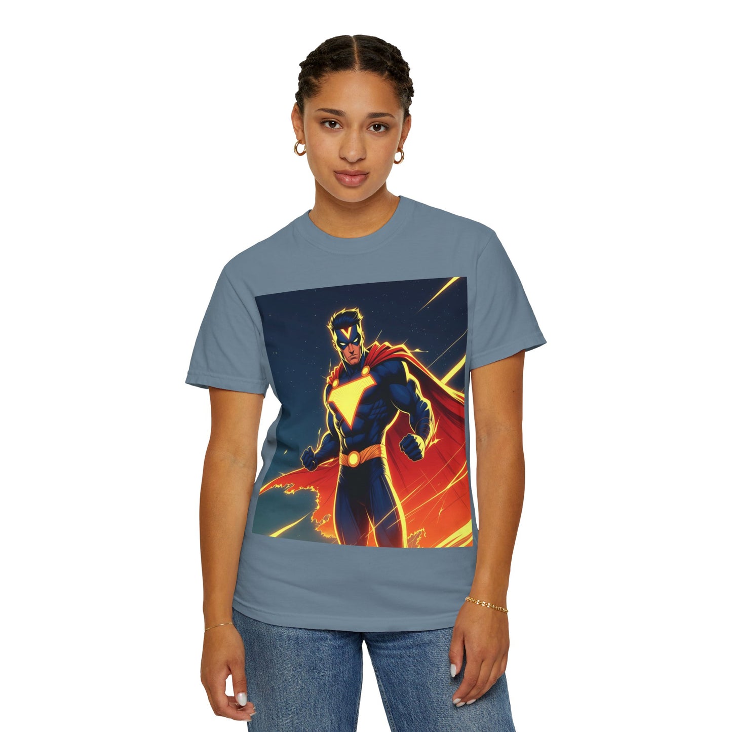 Superhero Graphic T-Shirt – Bold Cape Hero Design