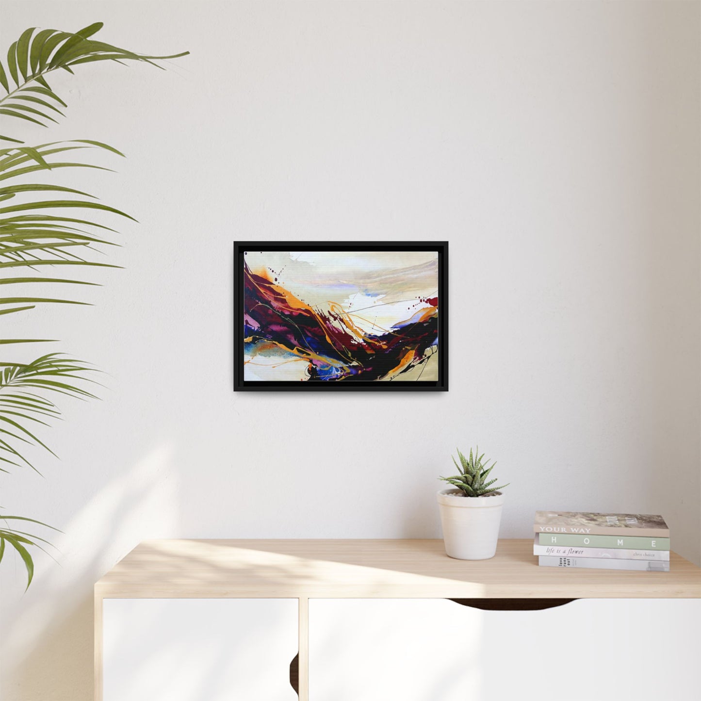 Abstract Flow Matte Canvas Framed Wall Art