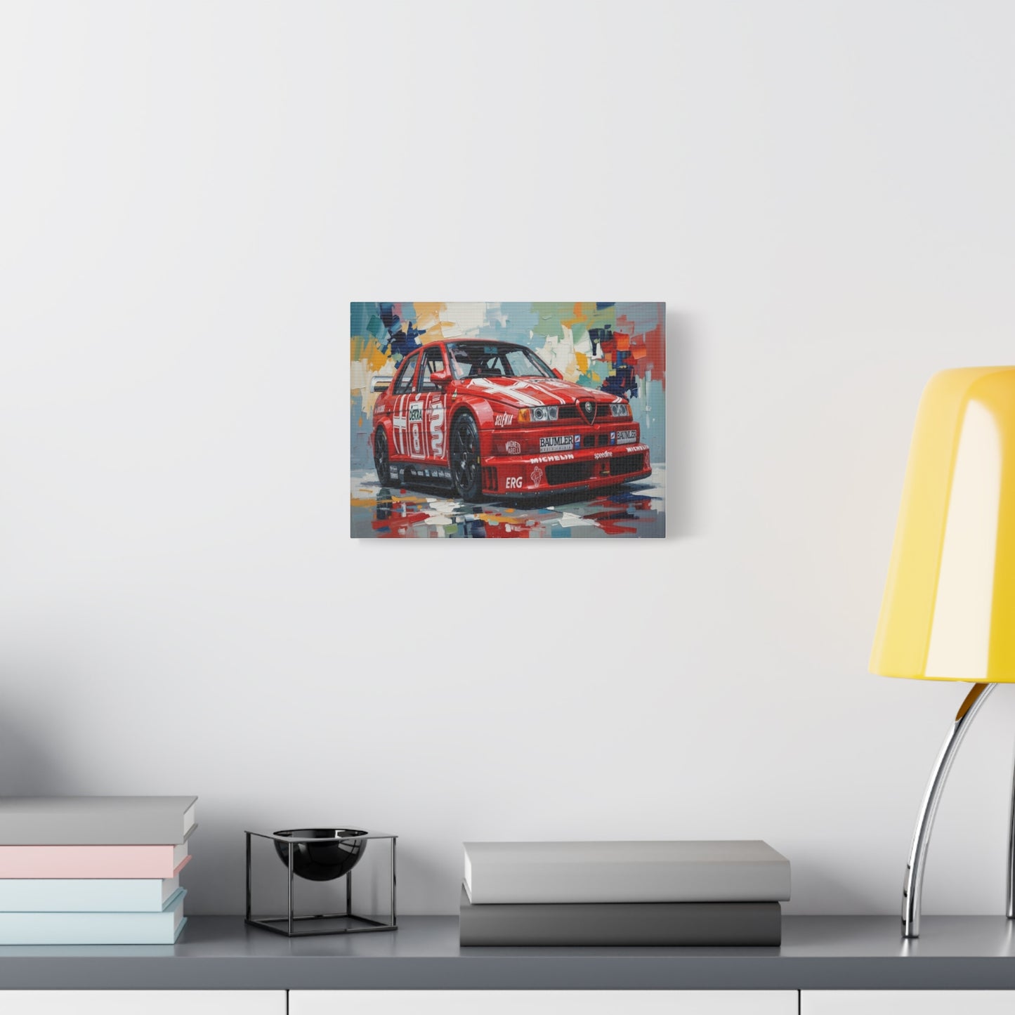 Racing Alfa Romeo Canvas Print — Red Race Car Stretched Wall Art