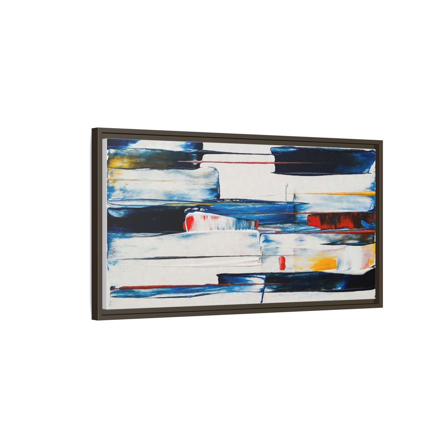 Abstract Coastal Brushstrokes Framed Canvas Print