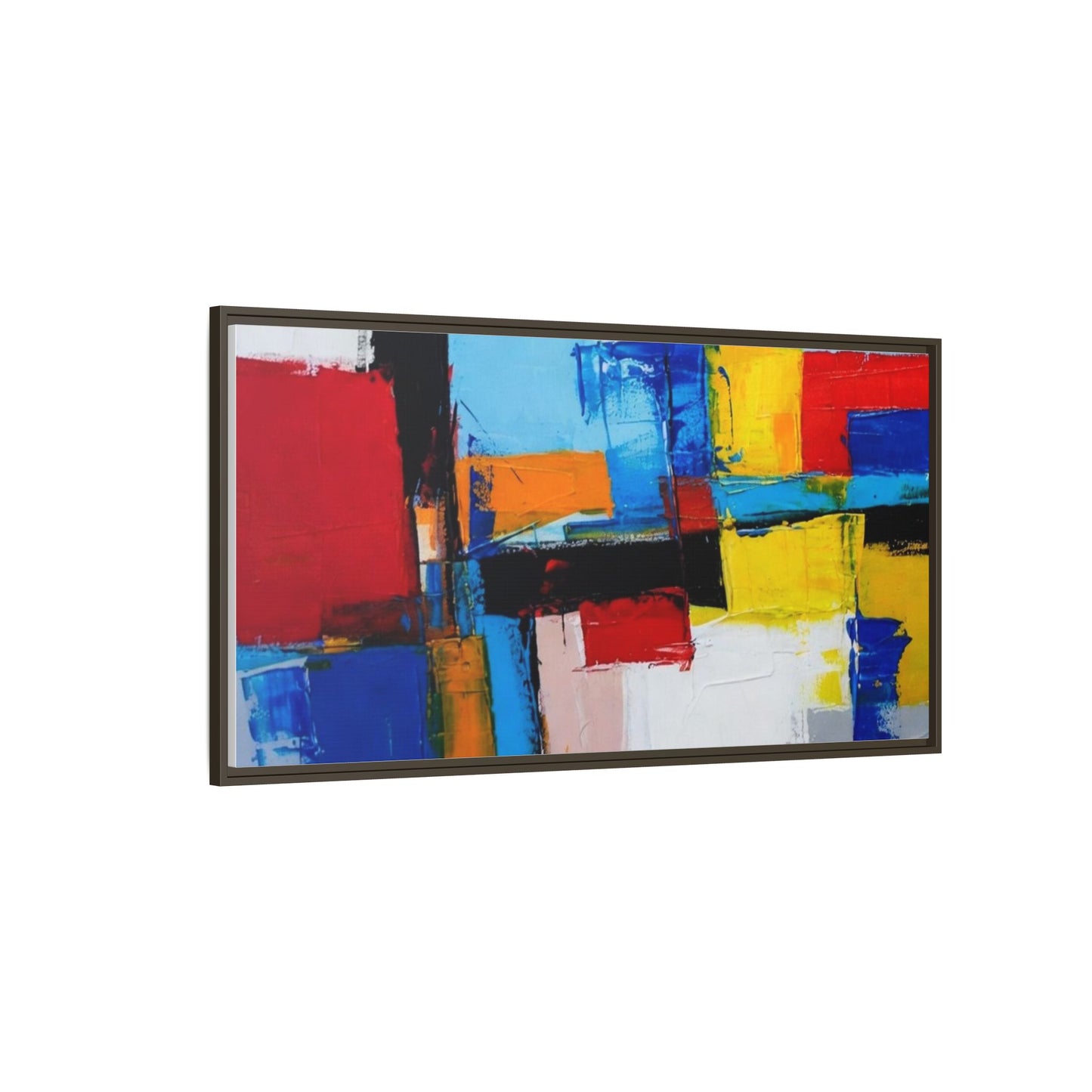 Abstract Color Block Matte Canvas Framed Wall Art