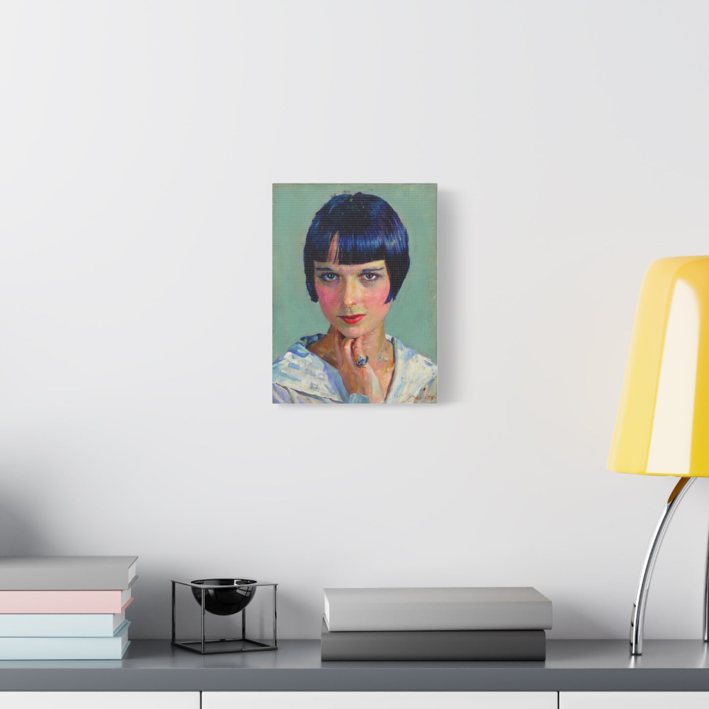 Portrait Canvas Print — Vintage Flapper Woman Matte Stretched Wall Art
