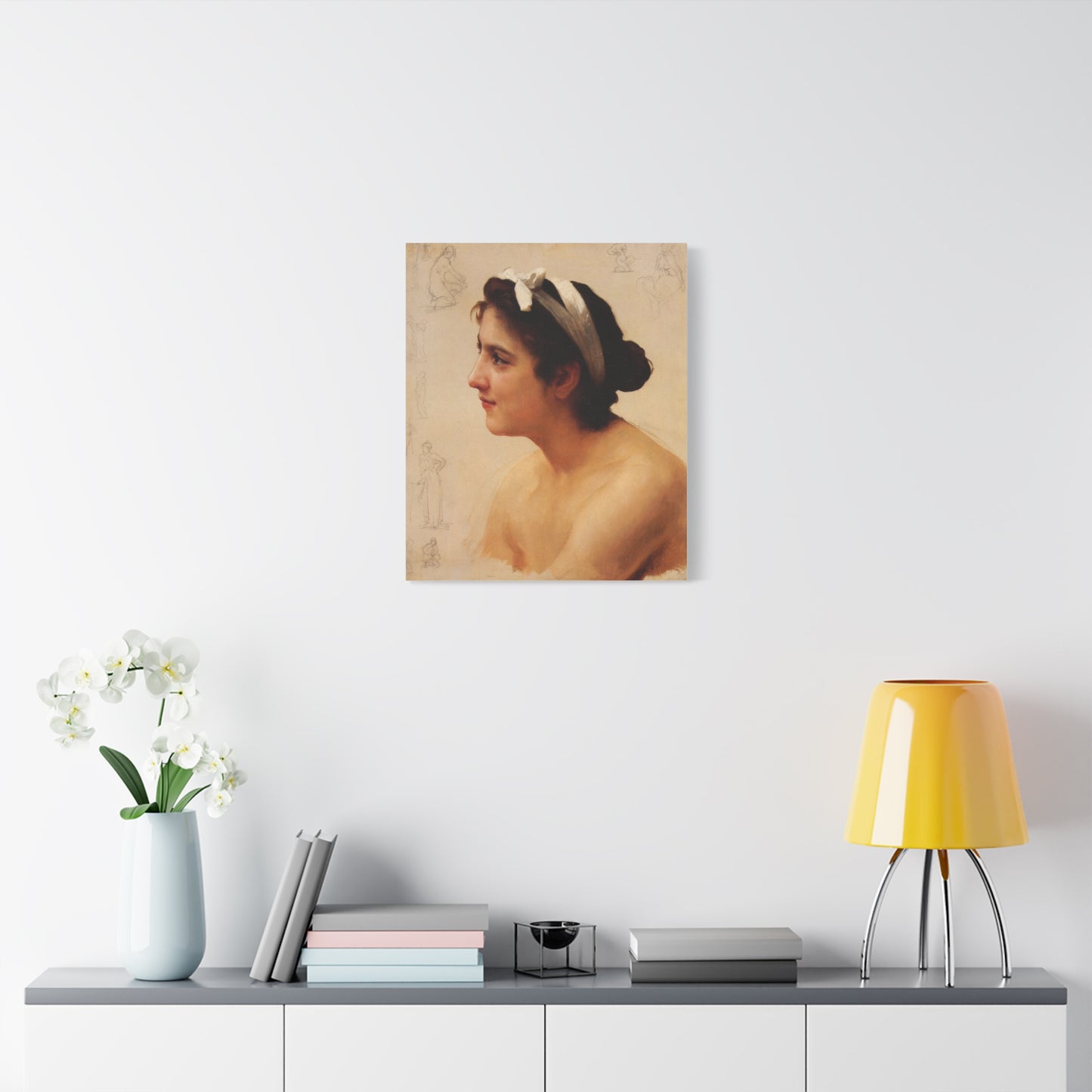 Study Of A Woman For Offering To Love by William Adolphe Bouguereau Canvas Print Matte Stretched