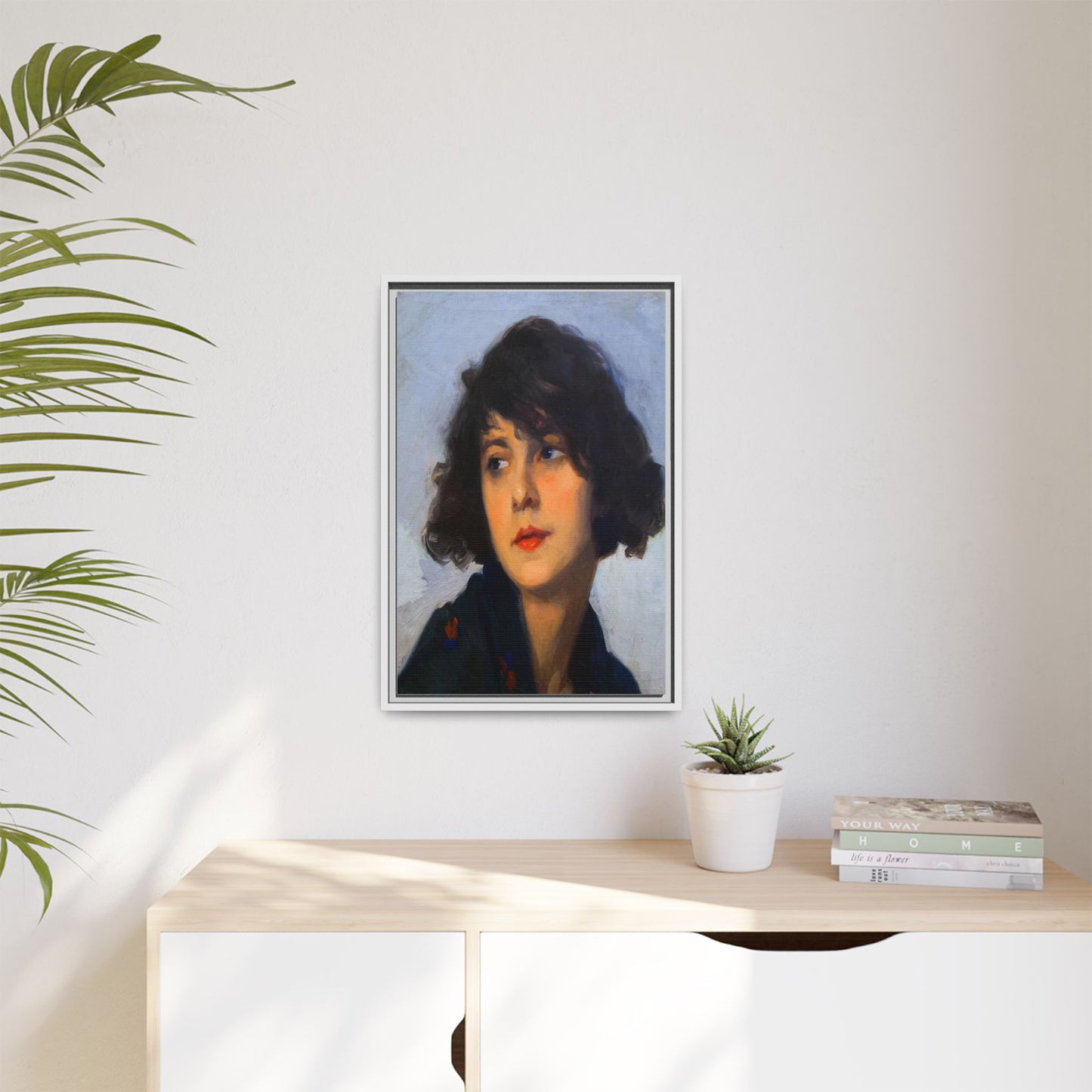 Mulher do chale verde (cropped) by Cyprien Eugene Boulet Framed Matte Canvas Print
