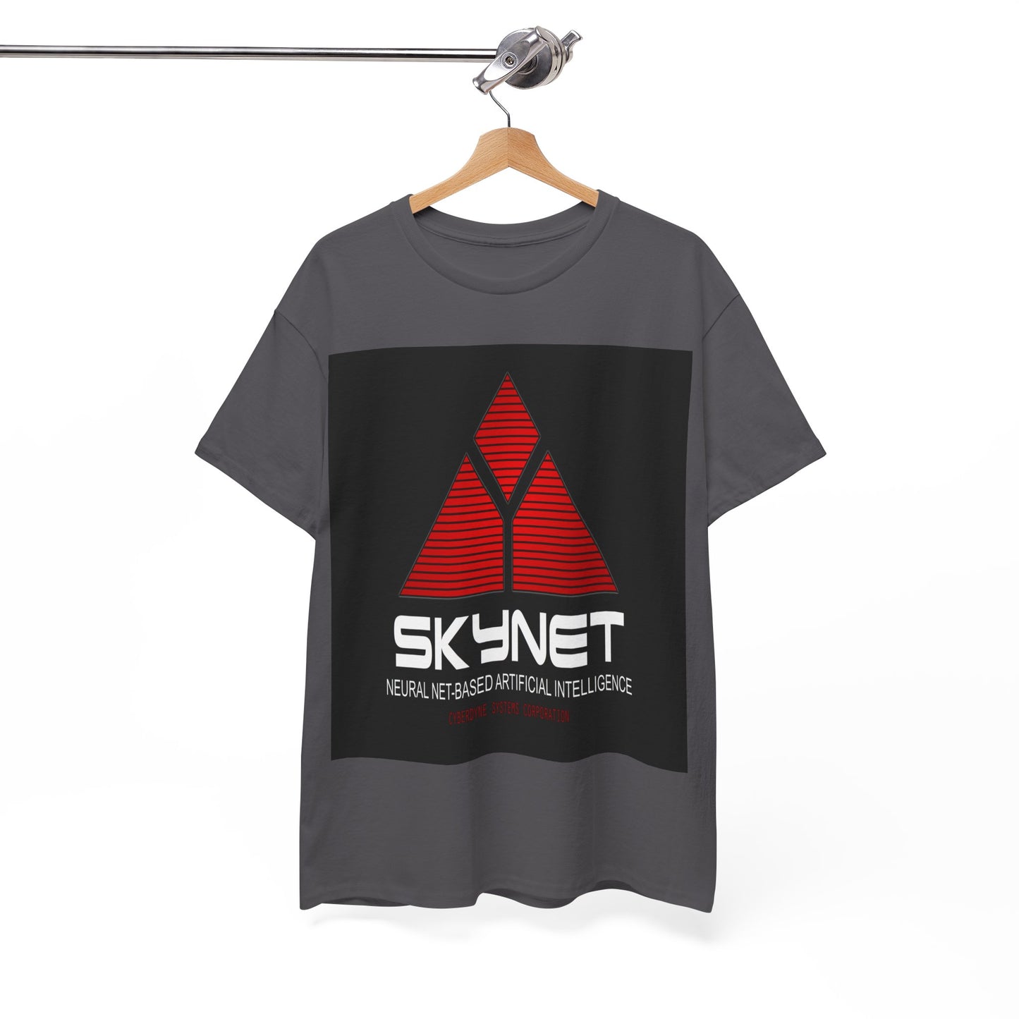 Skynet Logo Tee — Retro Red AI Graphic T-Shirt