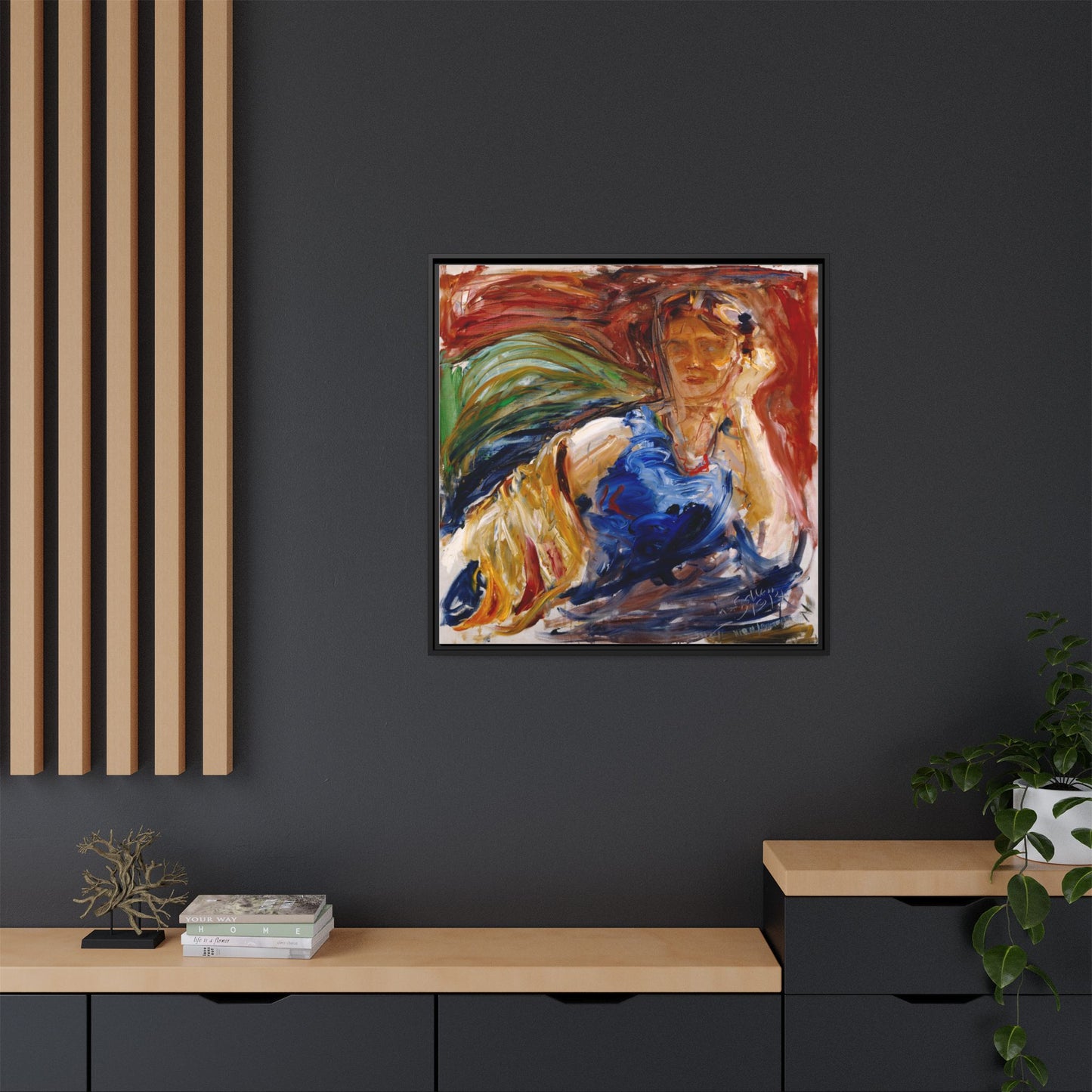 Portrait of hyllis Sjostrom by Akseli Gallen-Kallela Canvas Matte Framed Wall Art Print