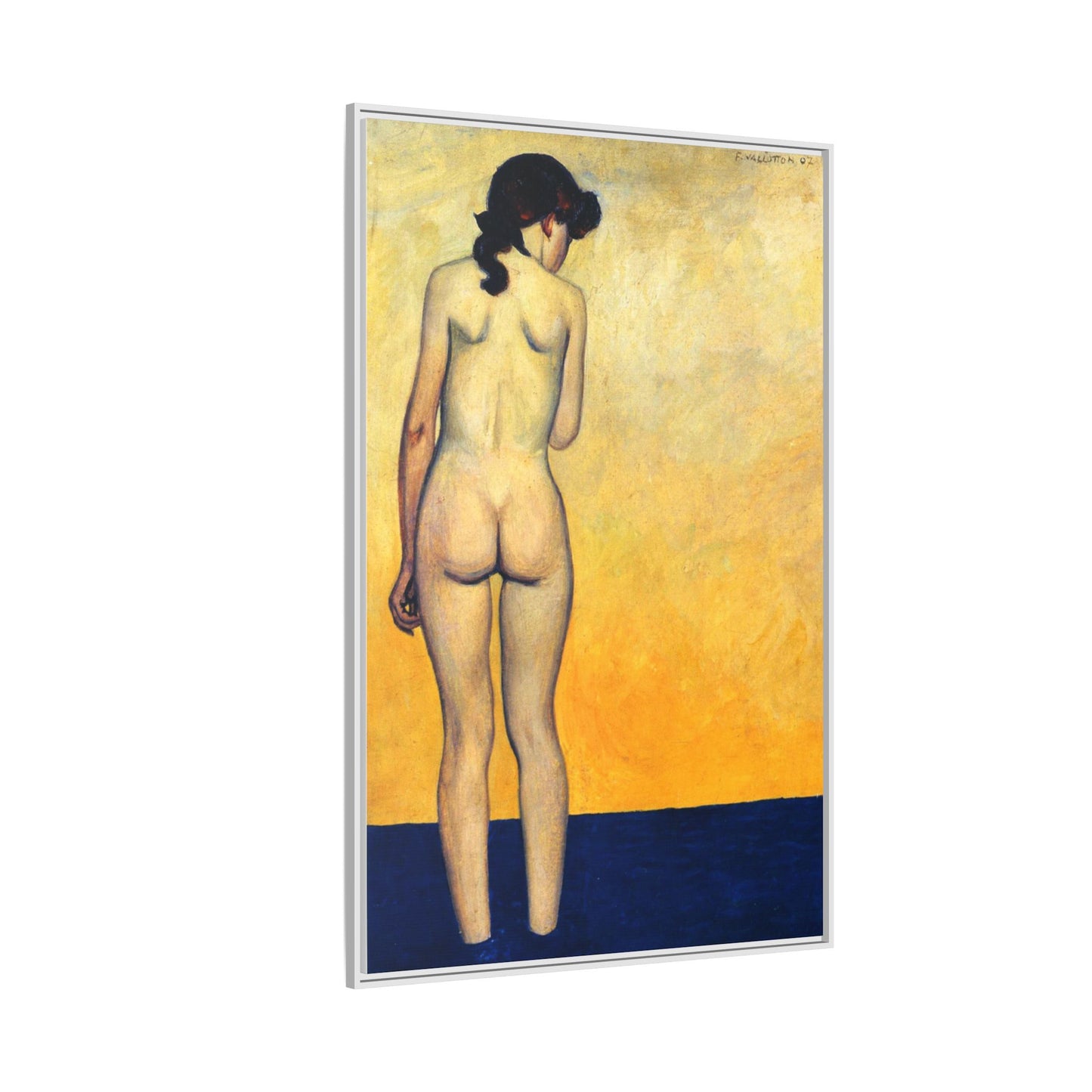 Adolescente entrant dans l'eau by Félix Vallotton Framed Matte Canvas Wall Art Print