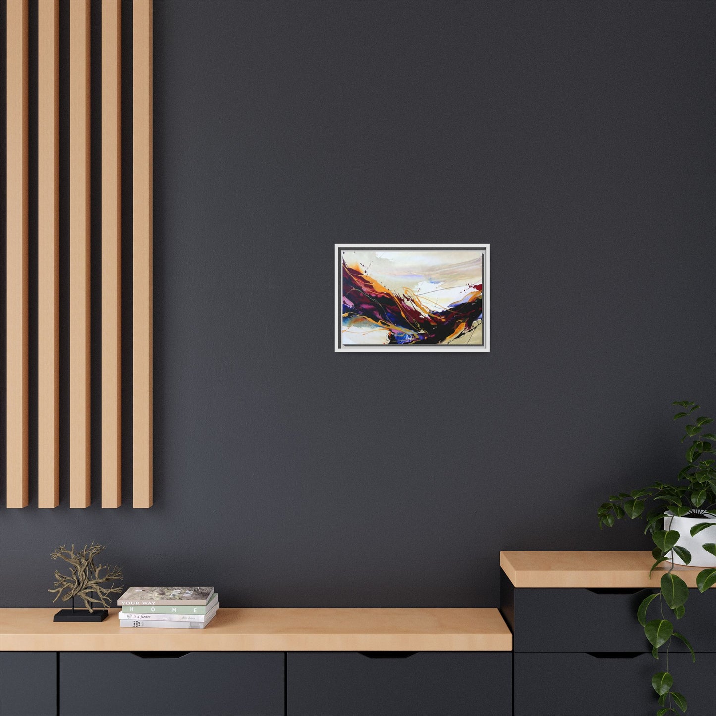 Abstract Flow Matte Canvas Framed Wall Art