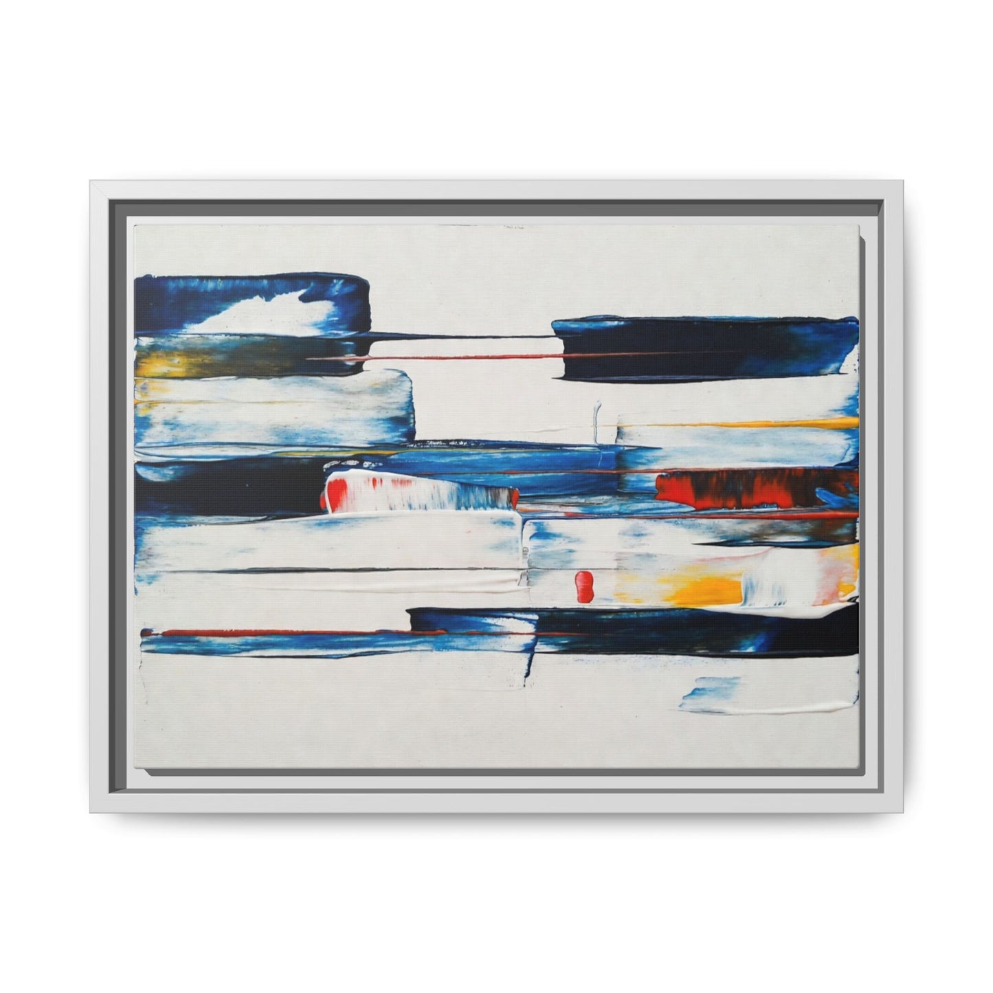Abstract Coastal Brushstrokes Framed Canvas Print