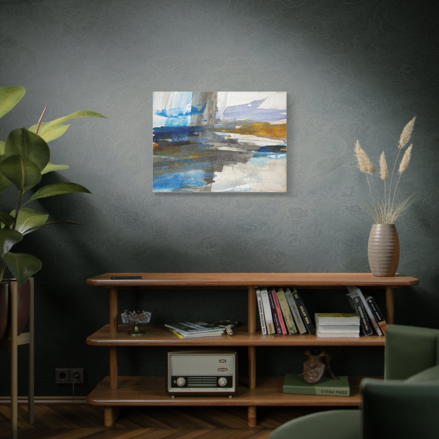 Abstract Coastal Blue Matte Canvas Print — Stretched 1.25" Wall Art