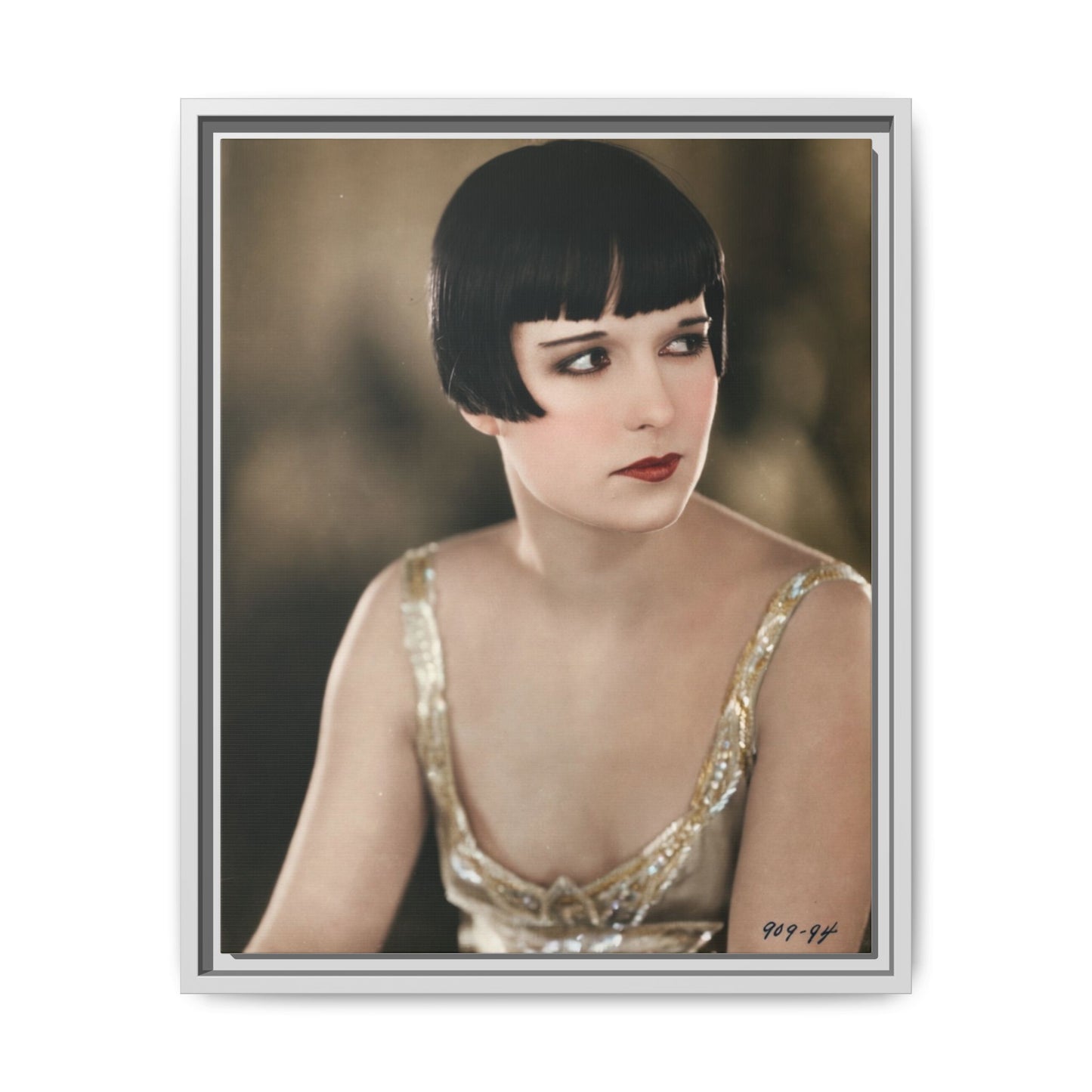 Vintage Louise Brooks Portrait Matte Canvas Framed Wall Art