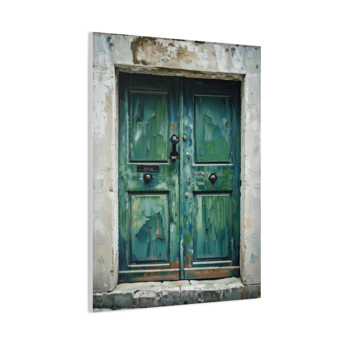 Vintage Green Door Matte Canvas Wall Art — Stretched 1.25"