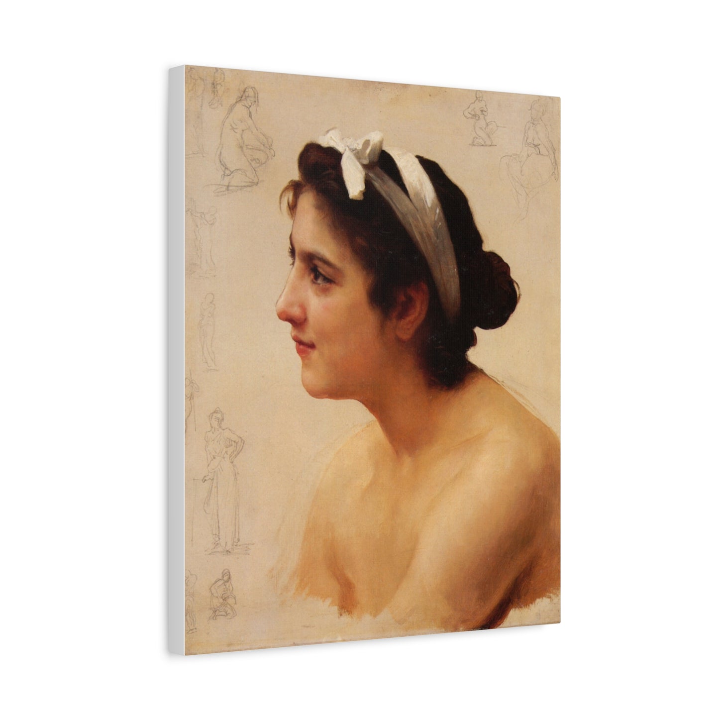 Study Of A Woman For Offering To Love by William Adolphe Bouguereau Canvas Print Matte Stretched