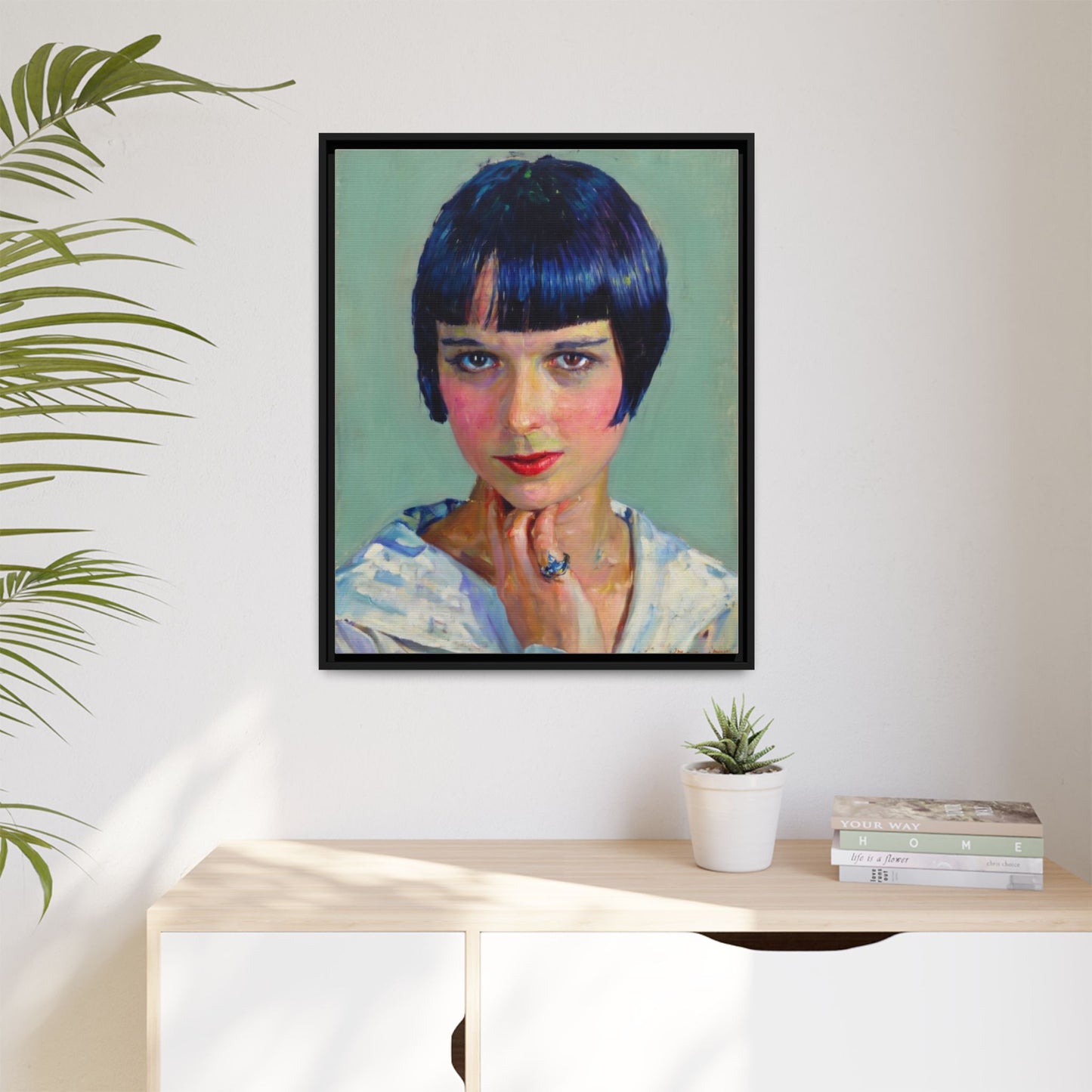 Framed Matte Canvas Portrait Print — Vintage Flapper Woman