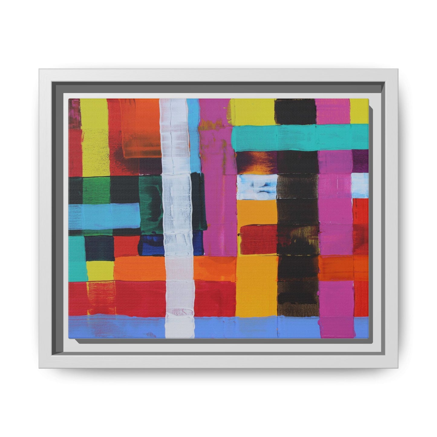 Farbfeld Malerei (Acryl) by Unknown Artist Matte Framed Canvas Wall Art Print