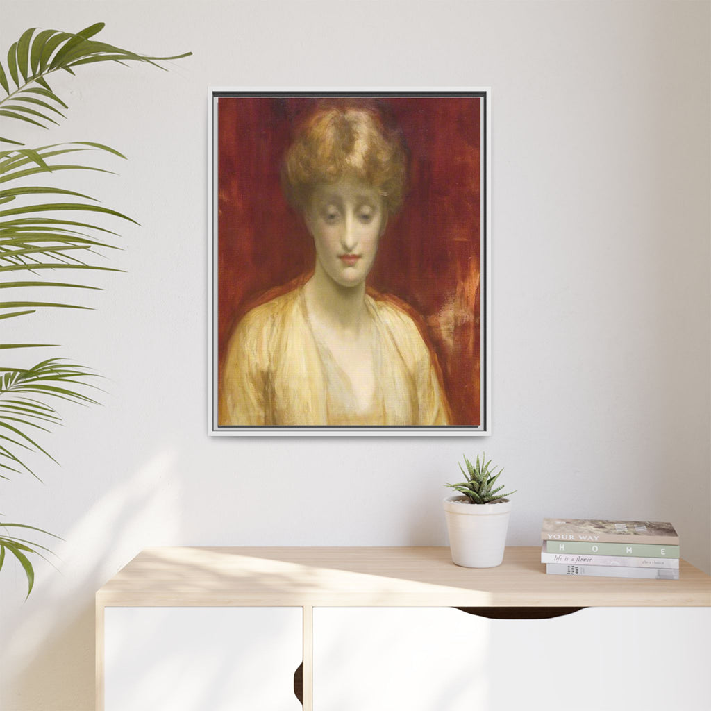 Mrs Williams by Lord Frederic Leighton Framed Matte Canvas Portrait Wall Art Print