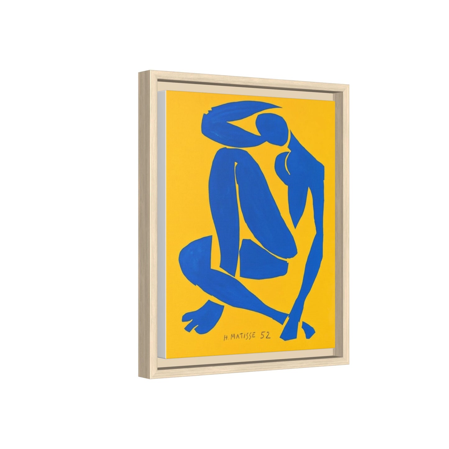 Abstract Blue Nude Matte Canvas Wall Art, Framed