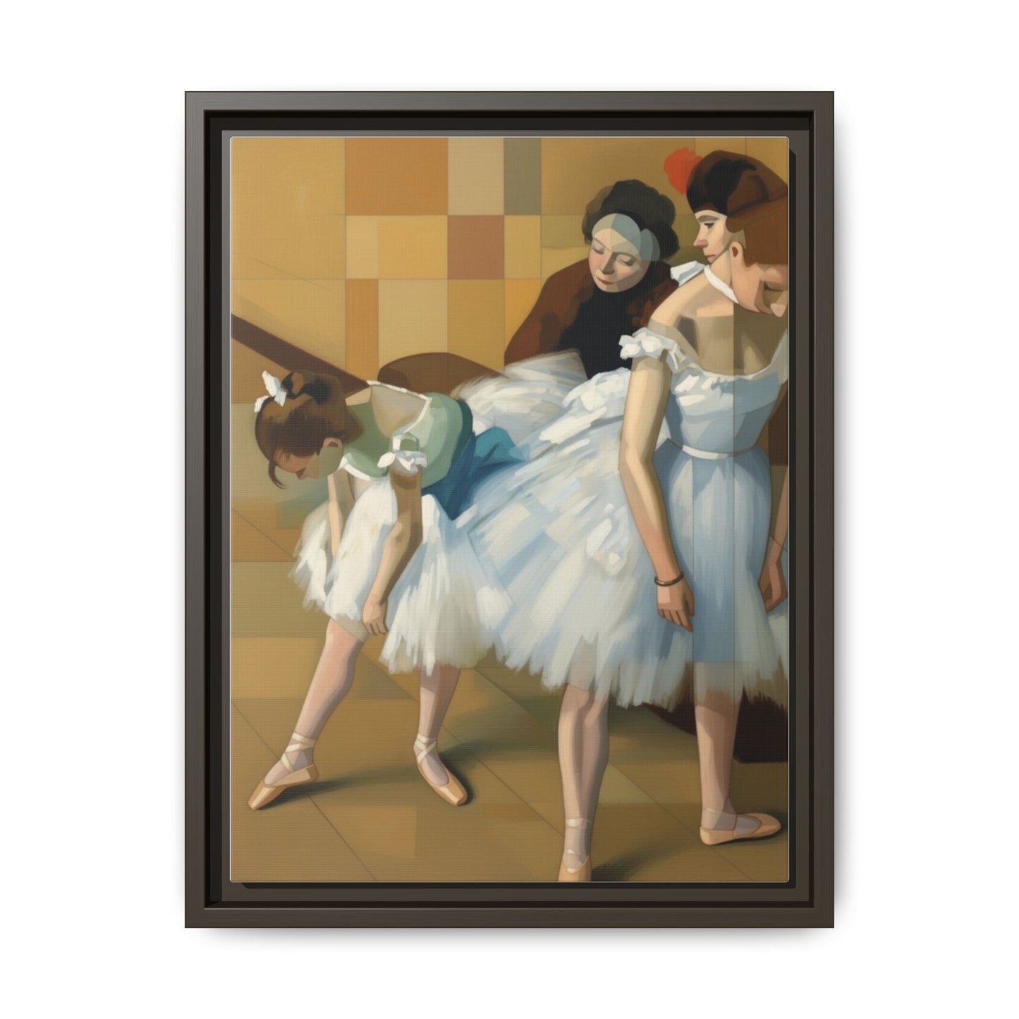 Ballet Dancers Matte Framed Canvas – Impressionist Dance Wall Art