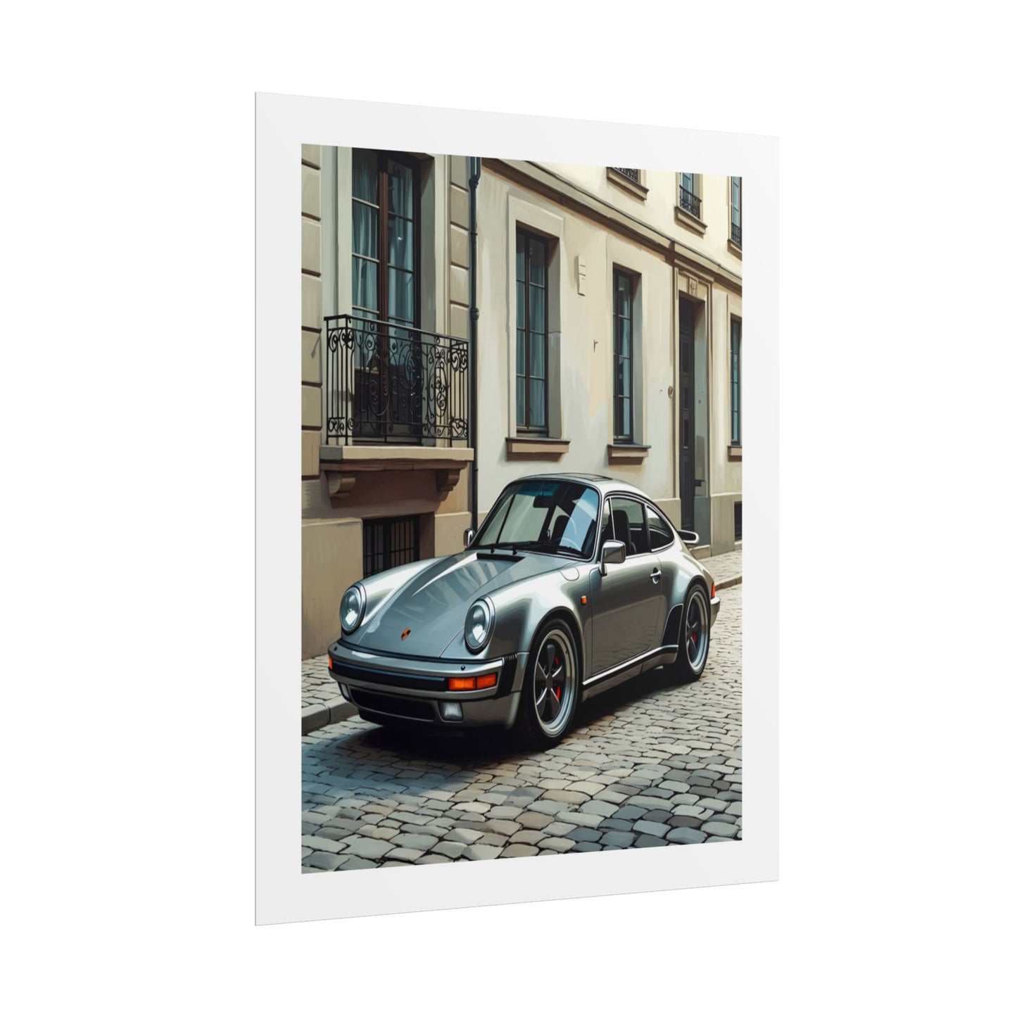 Classic Porsche 911 Rolled Poster — Vintage Sports Car Street Photography Print