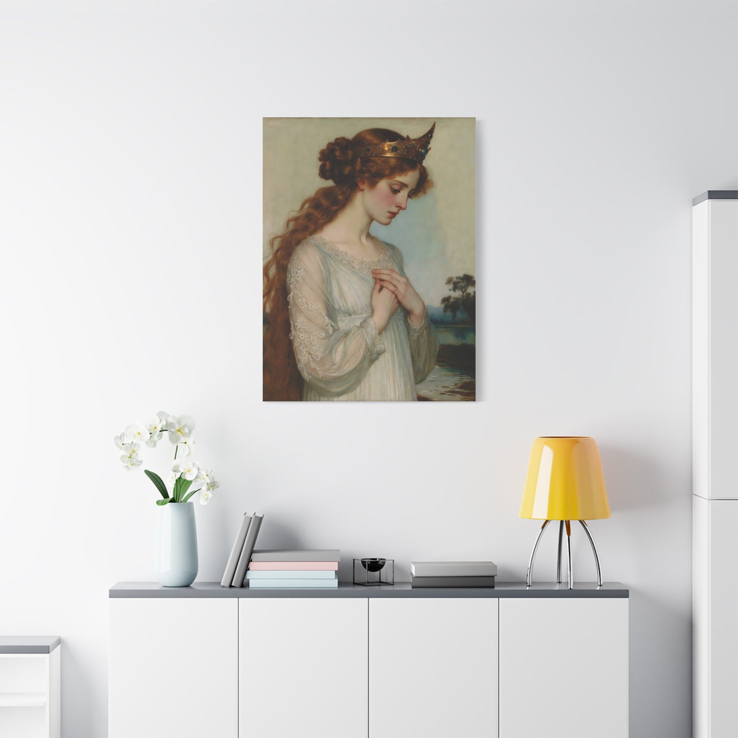 Vintage Romantic Princess Painting — Matte Canvas Wall Art