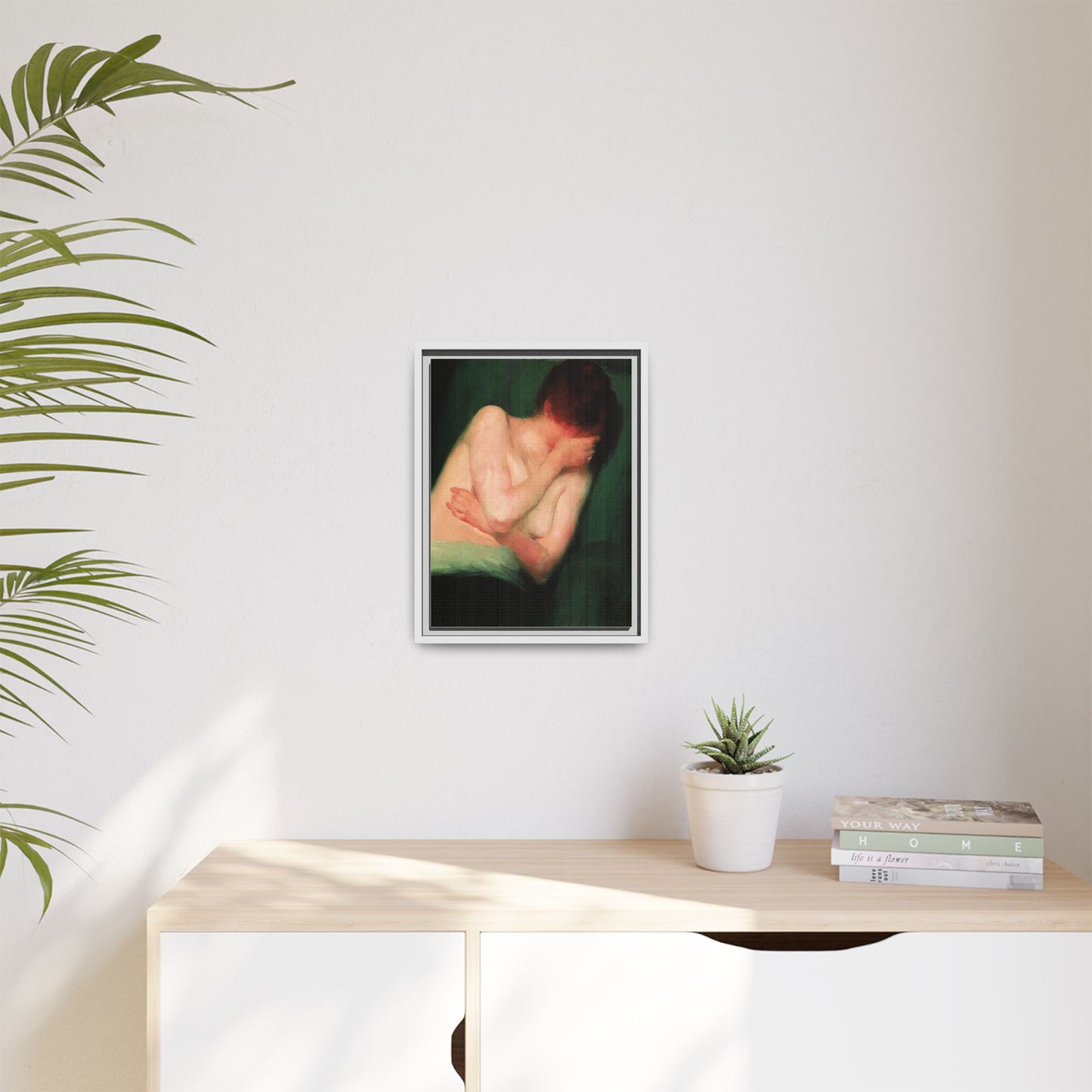 Female Nude by János Vaszary Framed Matte Canvas Wall Art Print