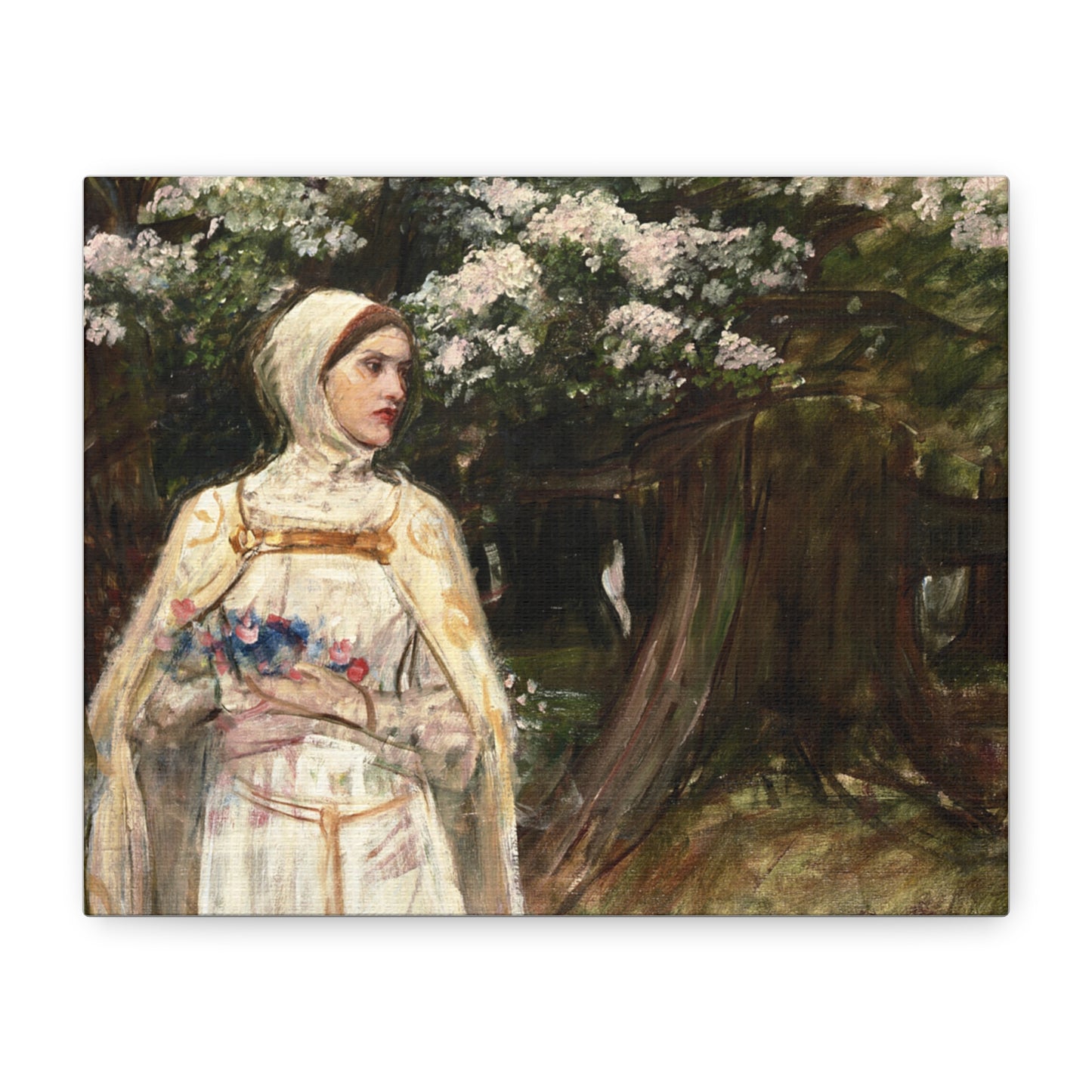 Matilda (formerly called Beatrice) by John William Waterhouse Matte Canvas Wall Art Print