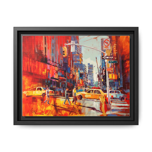 New York 7th AV attributed to Voke Framed Matte Canvas – Art Print